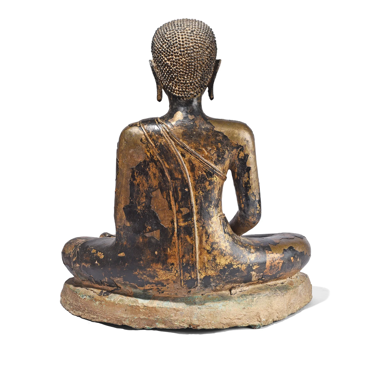 Lacquered Bronze Thai Sitting Buddha - Early 19th Century - Image 9