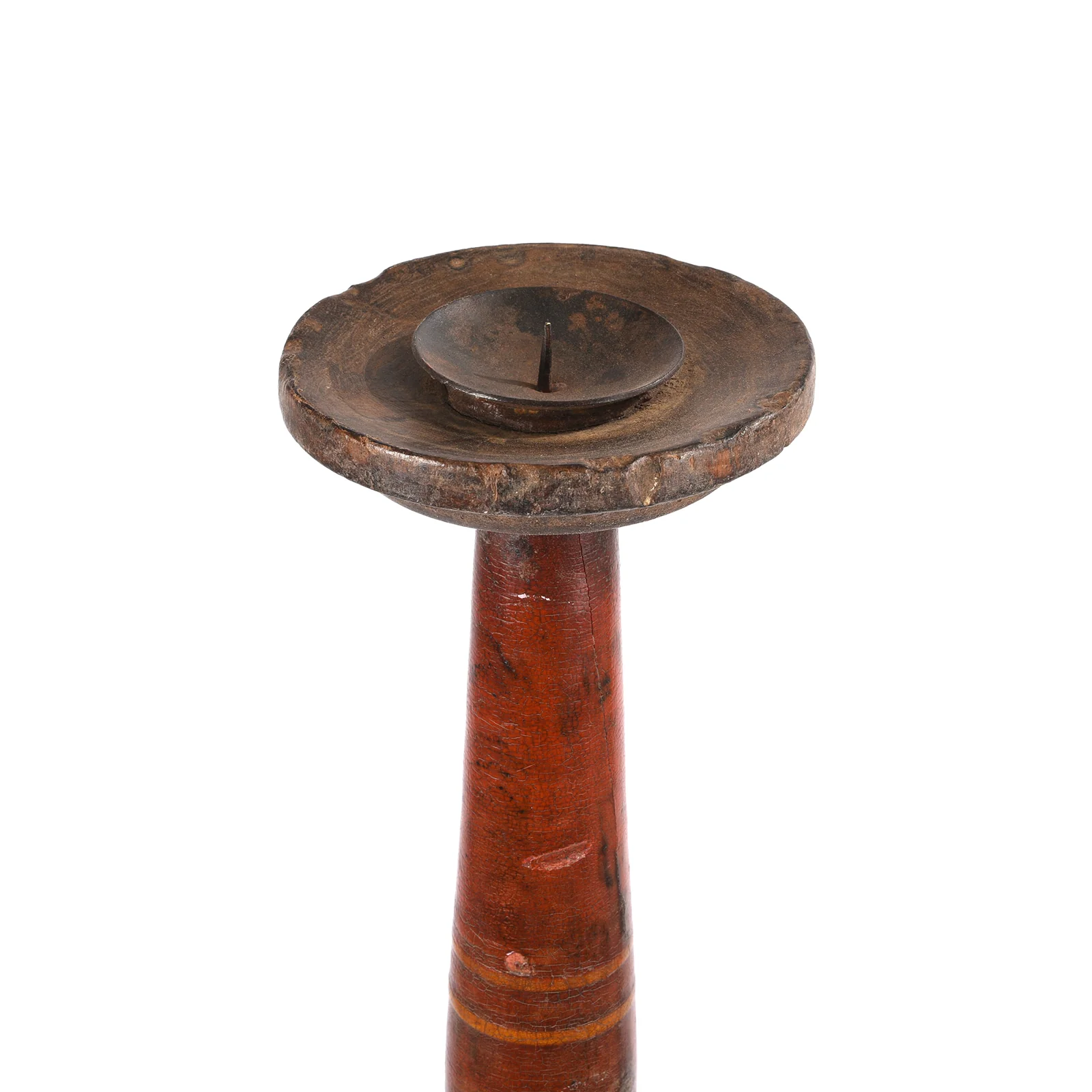 Lacquered Indian Floor Standing Candle Stick From Rajasthan - Ca 1920 - Image 3