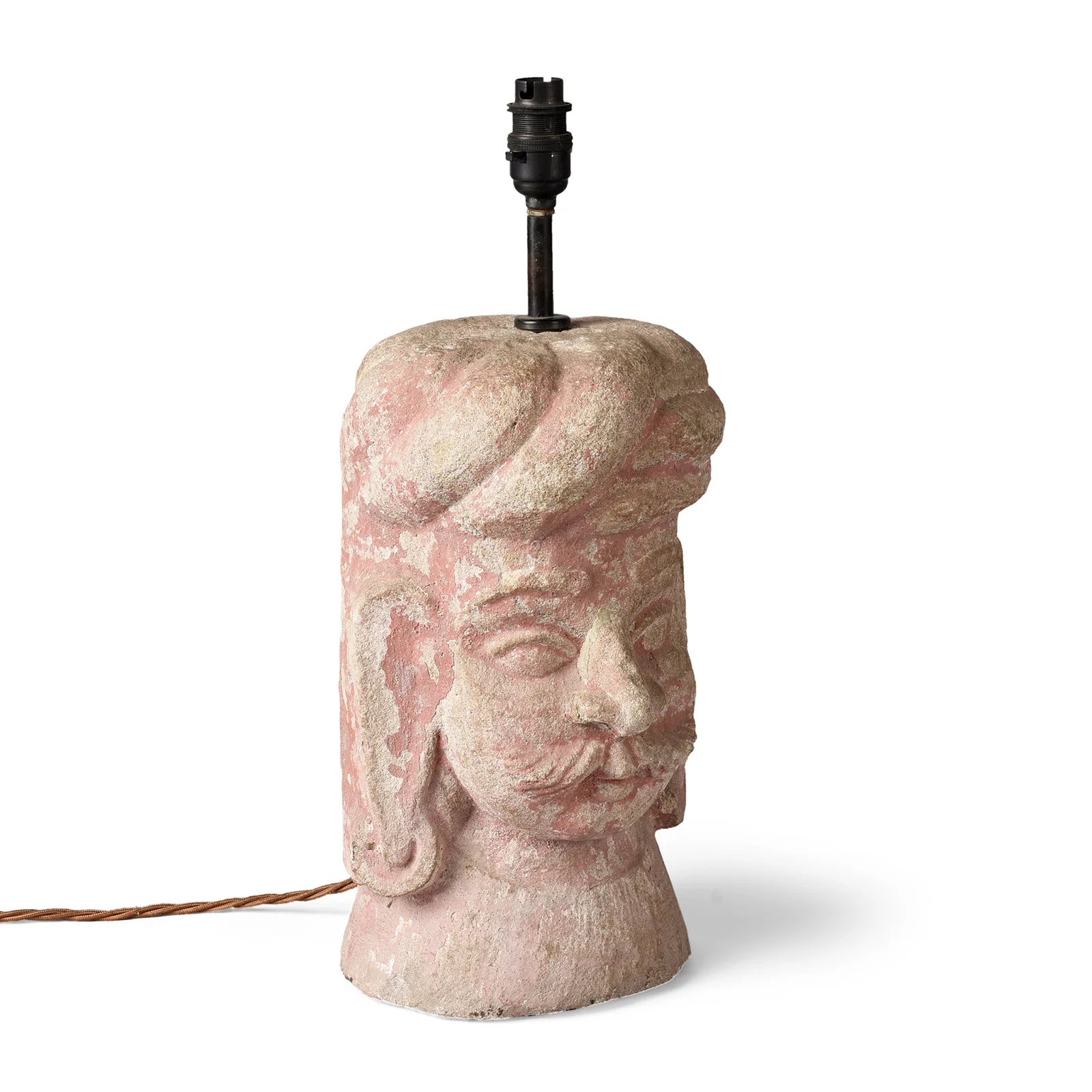 Rajasthani Stone Head Table Lamp - Image 4