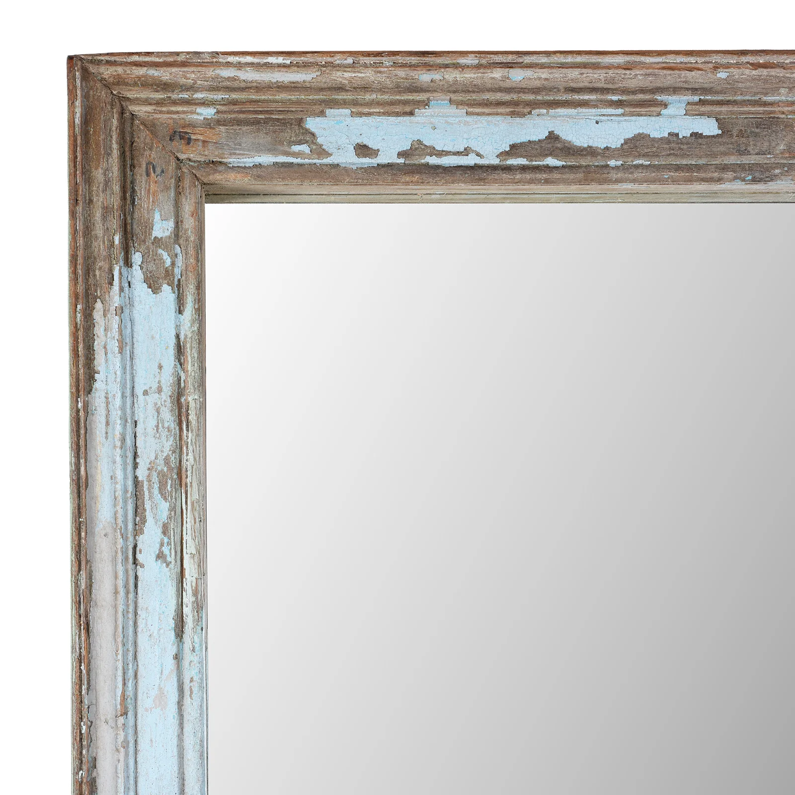 Large Blue Painted Mirror Made From Reclaimed Teak - Image 3