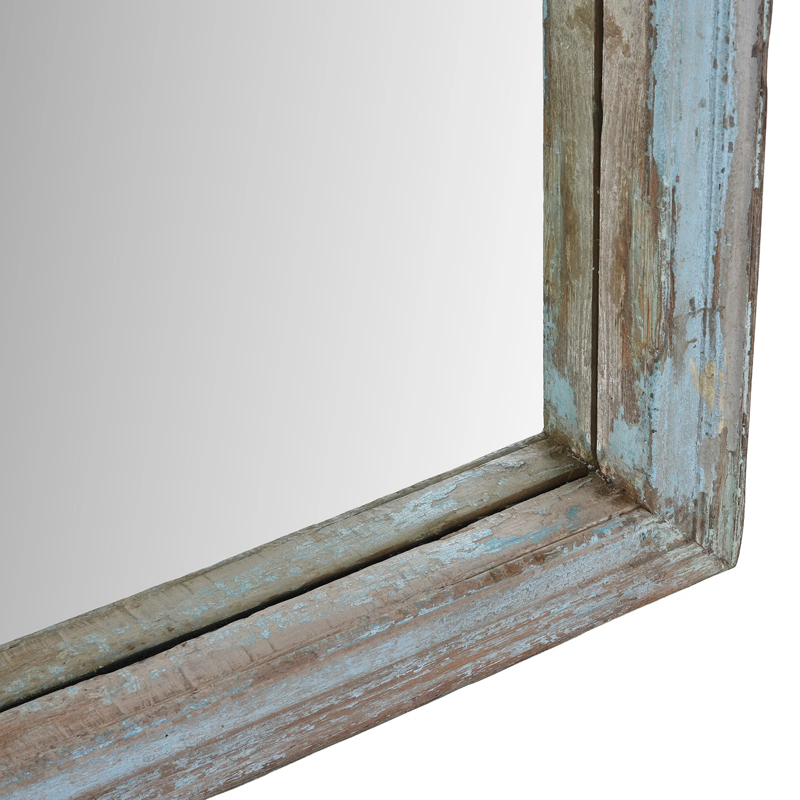 Large Blue Painted Mirror Made From Reclaimed Teak - Image 5
