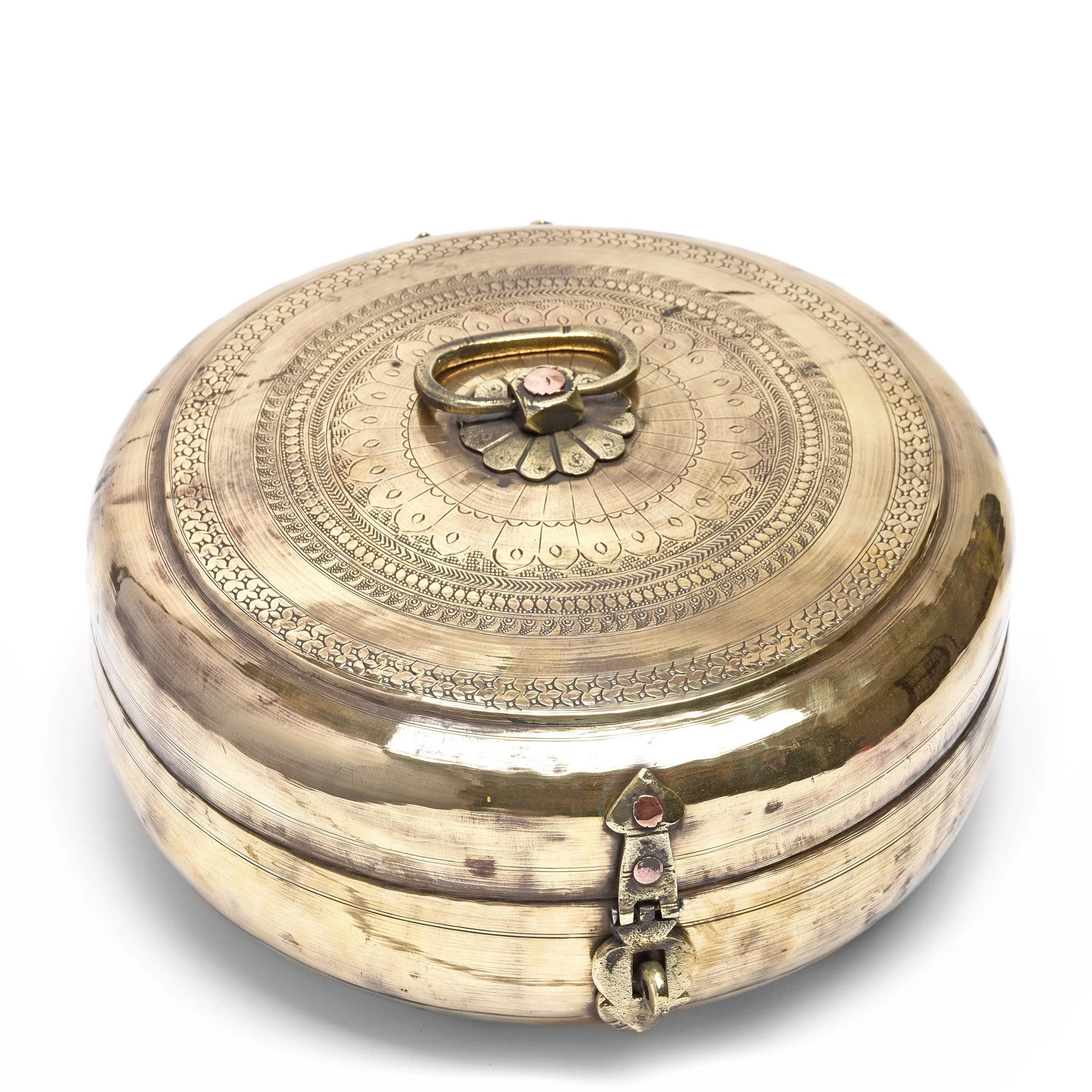 Large Brass Indian Chapati Box - Ca 1900 - Image 2