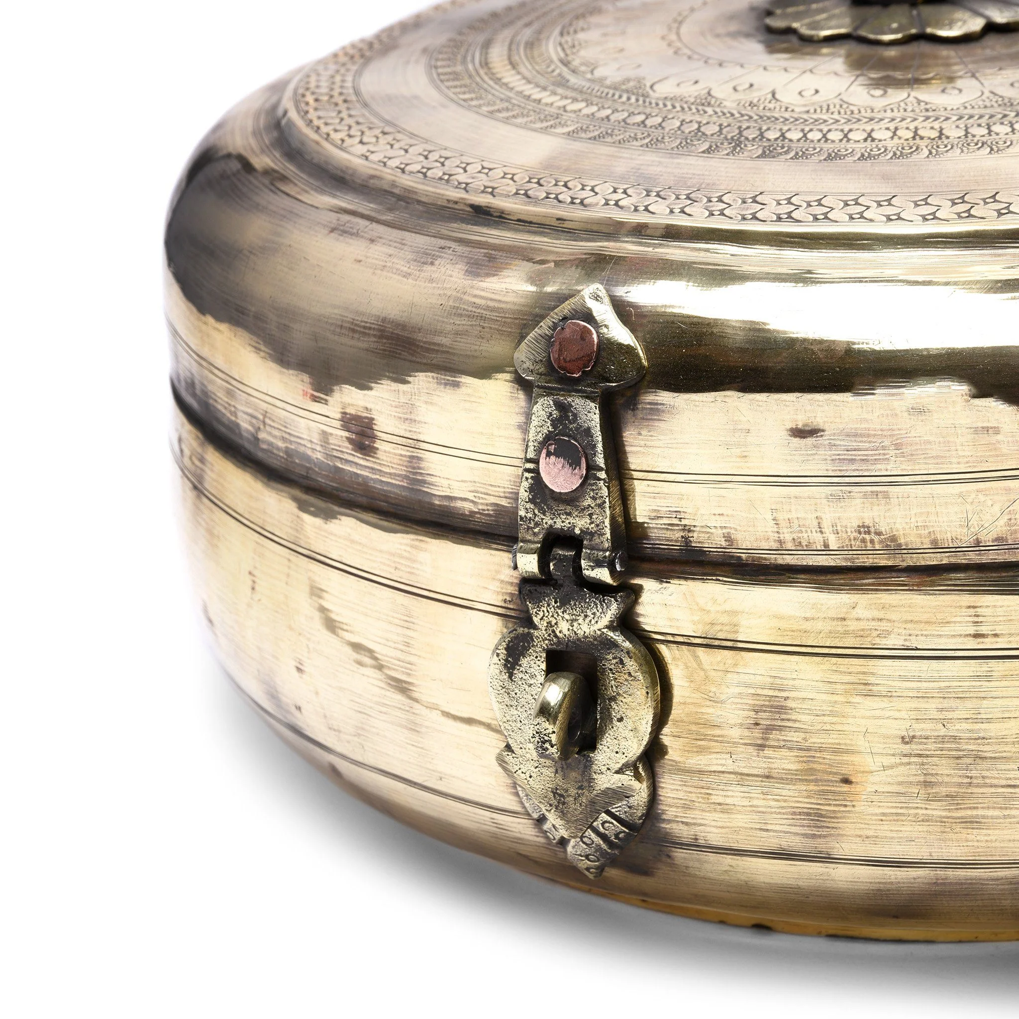 Large Brass Indian Chapati Box - Ca 1900 - Image 4
