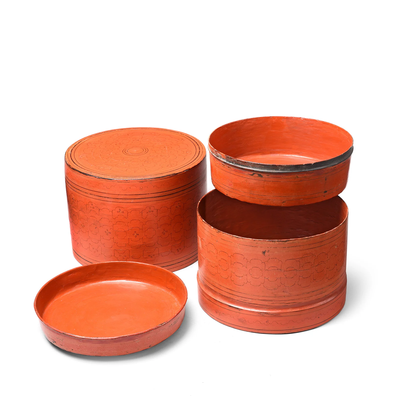 Large Burmese Lacquer Tiffin Box - Ca 1910 - Image 2