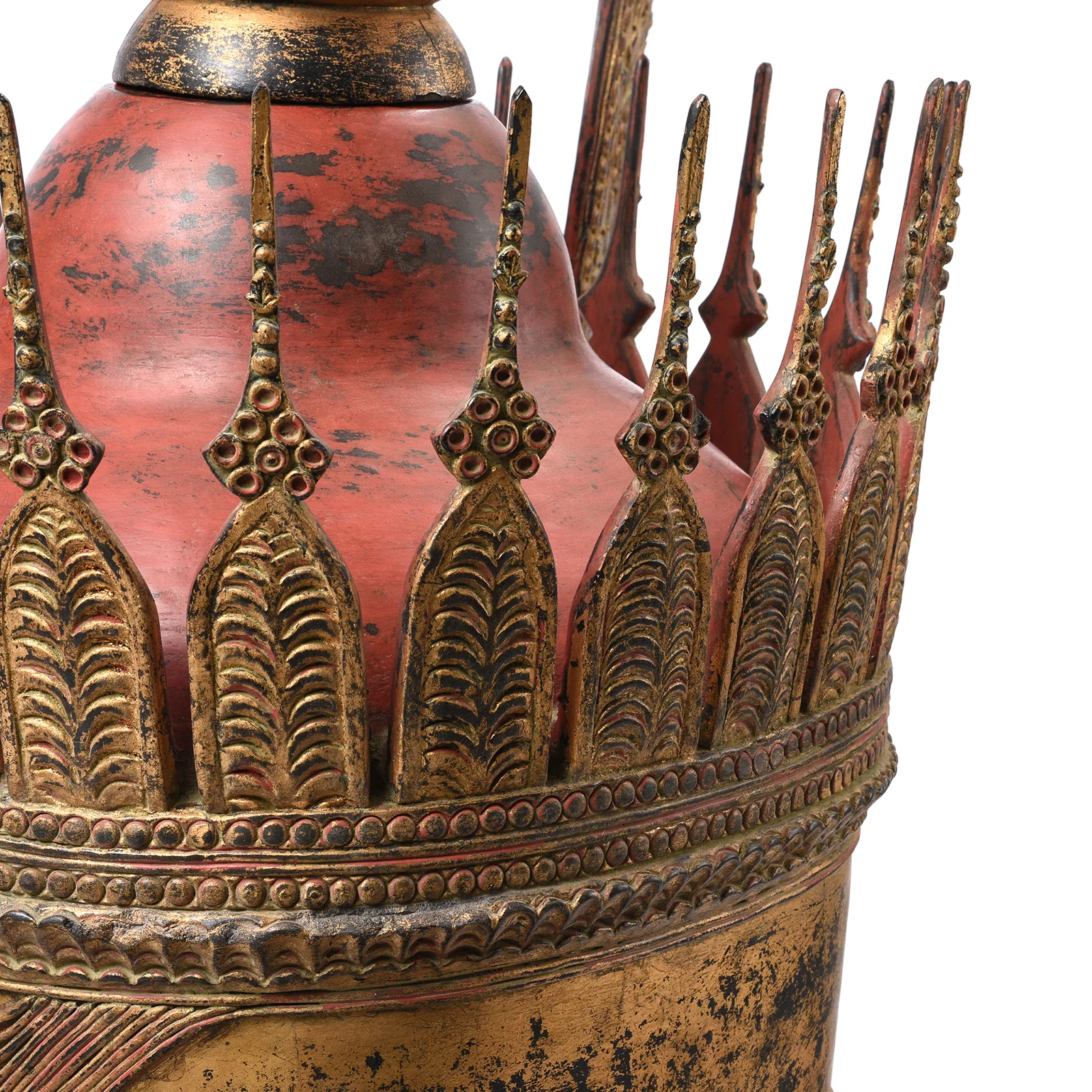 Large Gilt Burmese Crowned Buddha Head - Ca 1960 - Image 10