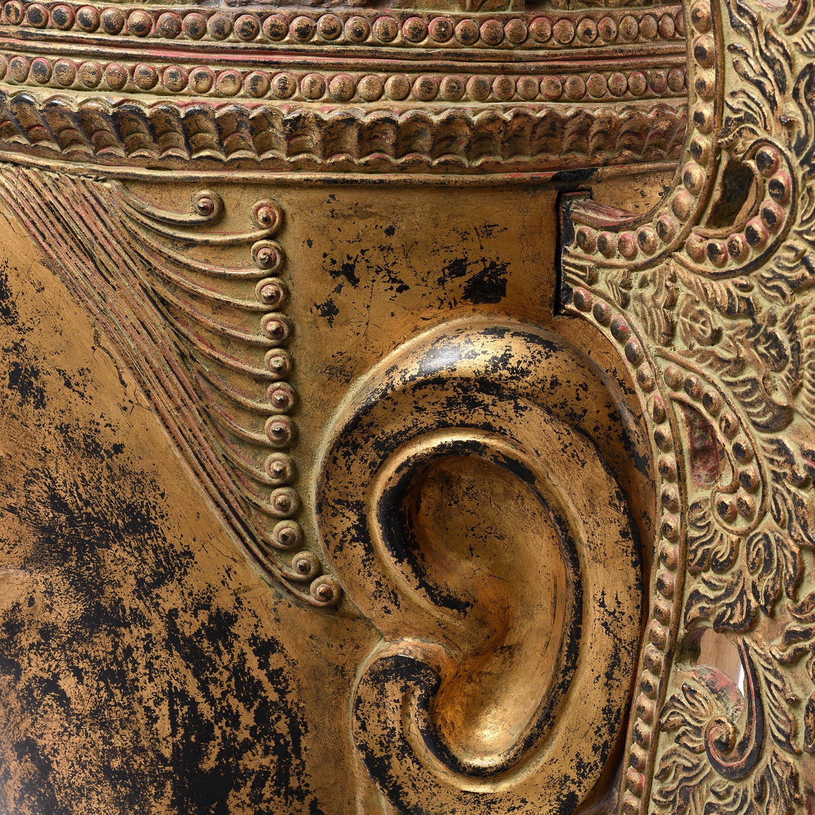 Large Gilt Burmese Crowned Buddha Head - Ca 1960 - Image 12