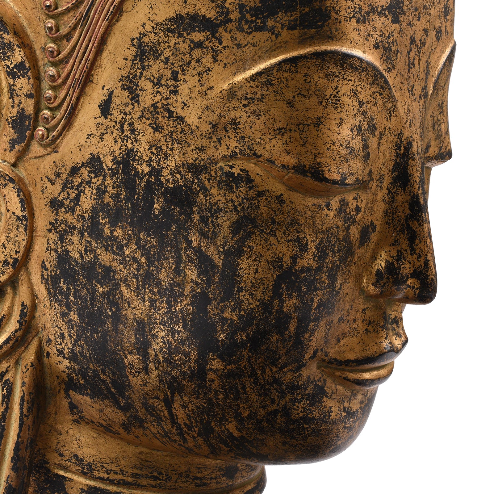 Large Gilt Burmese Crowned Buddha Head - Ca 1960 - Image 9