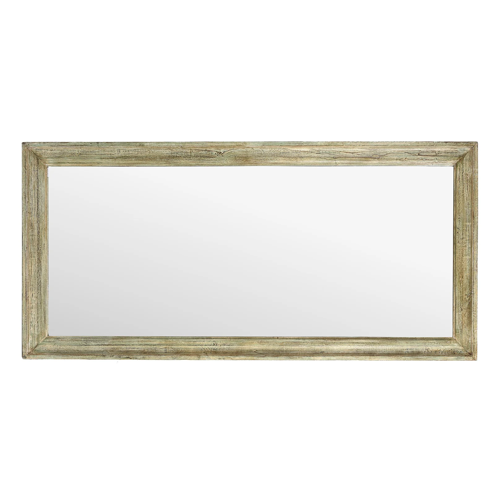 Large Green Painted Mirror Made From Reclaimed Teak - Image 3