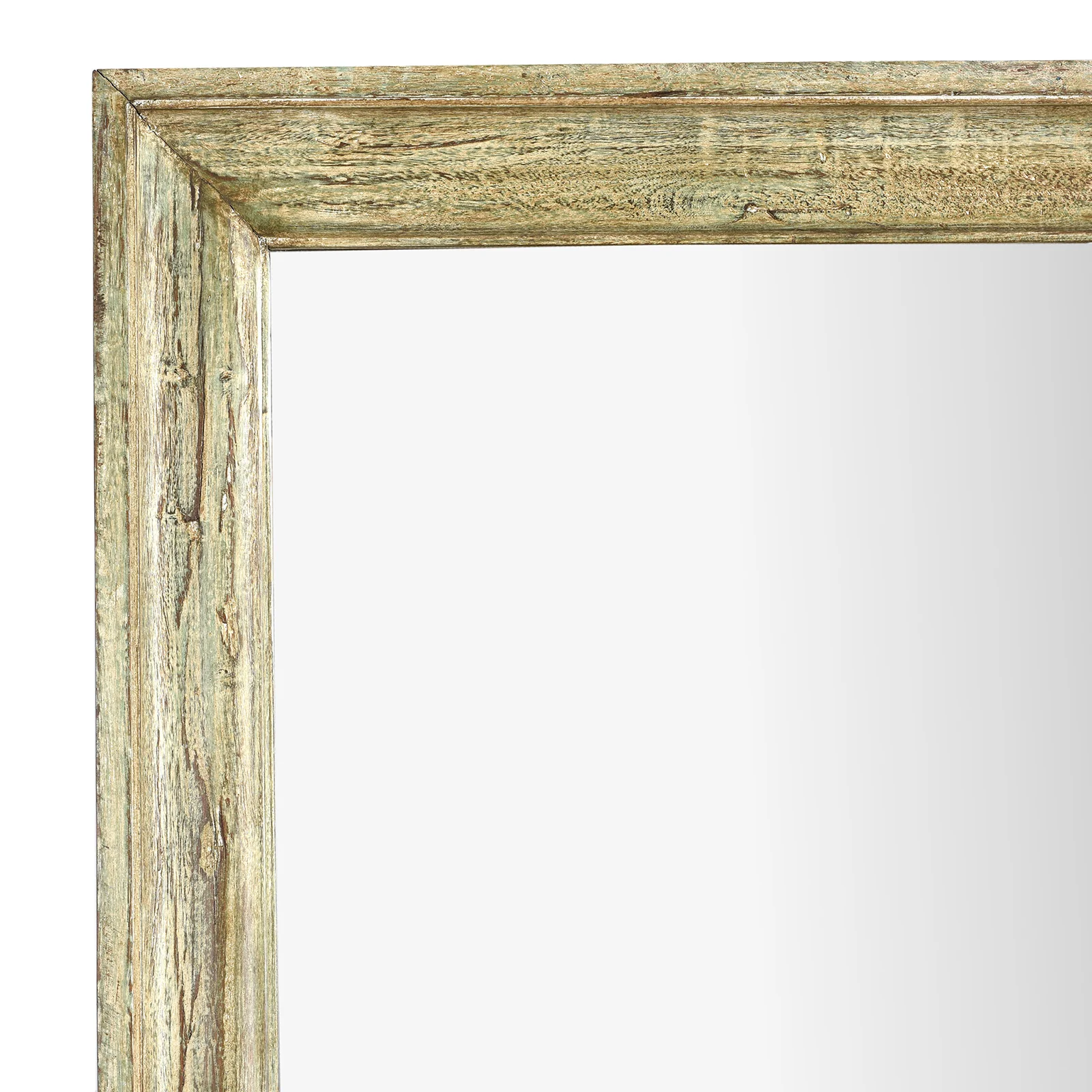 Large Green Painted Mirror Made From Reclaimed Teak - Image 4