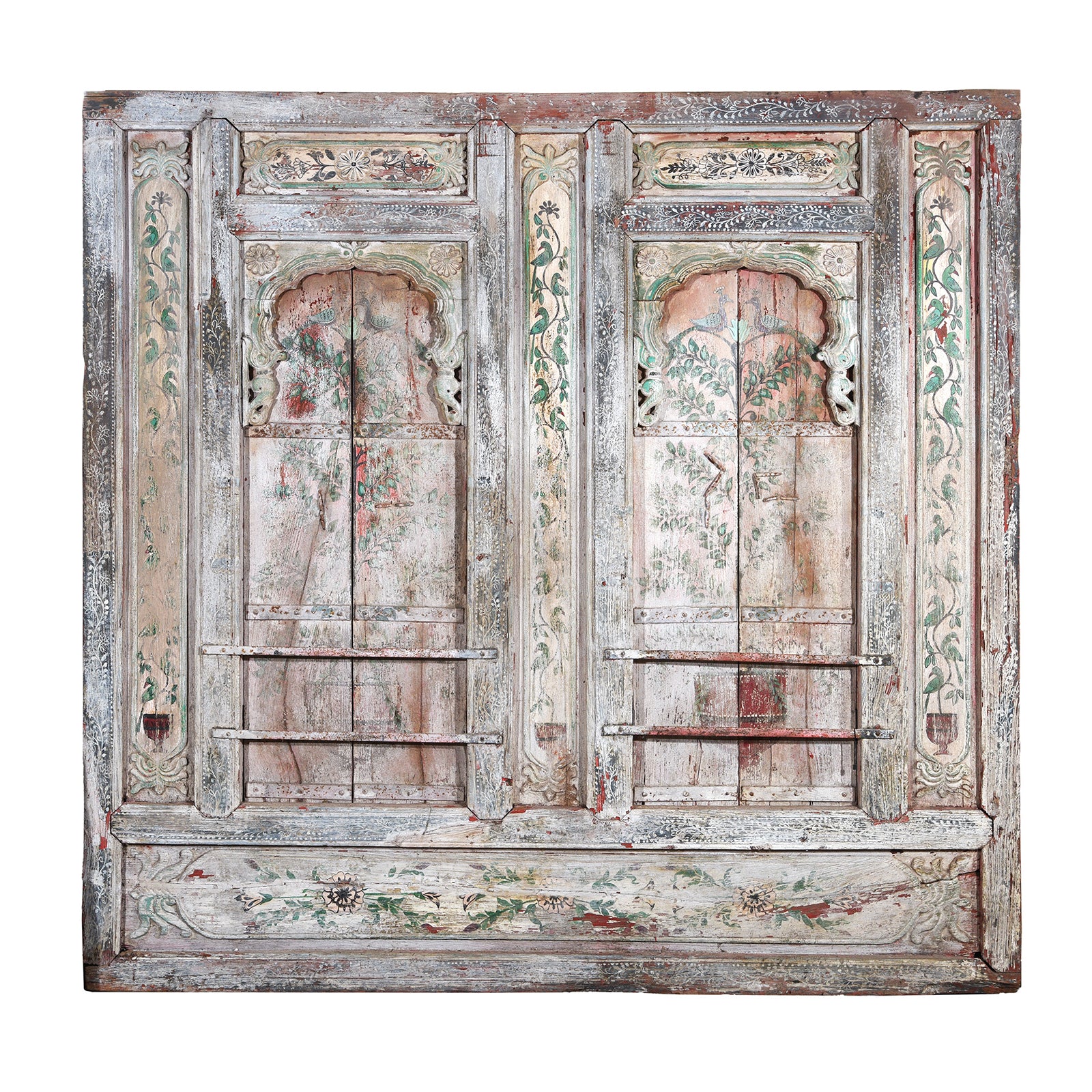 Indian Balcony Panel Kutch - 19th Century With Later Painting