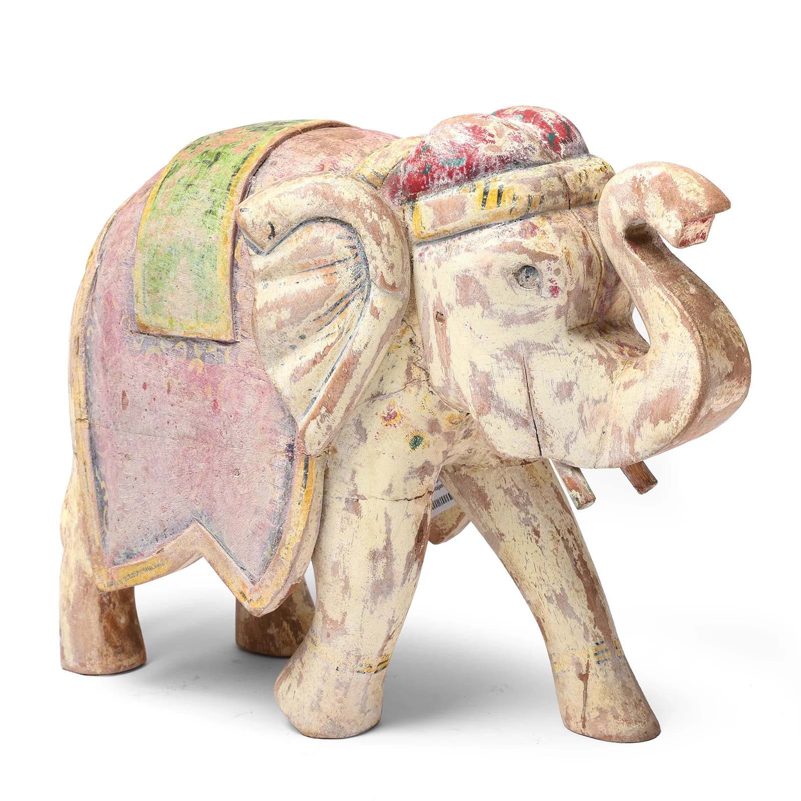 Large Painted Indian Elephant Figurine From Rajasthan - Image 2