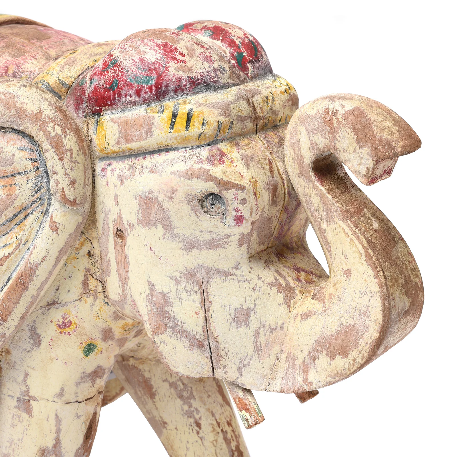 Large Painted Indian Elephant Figurine From Rajasthan - Image 4