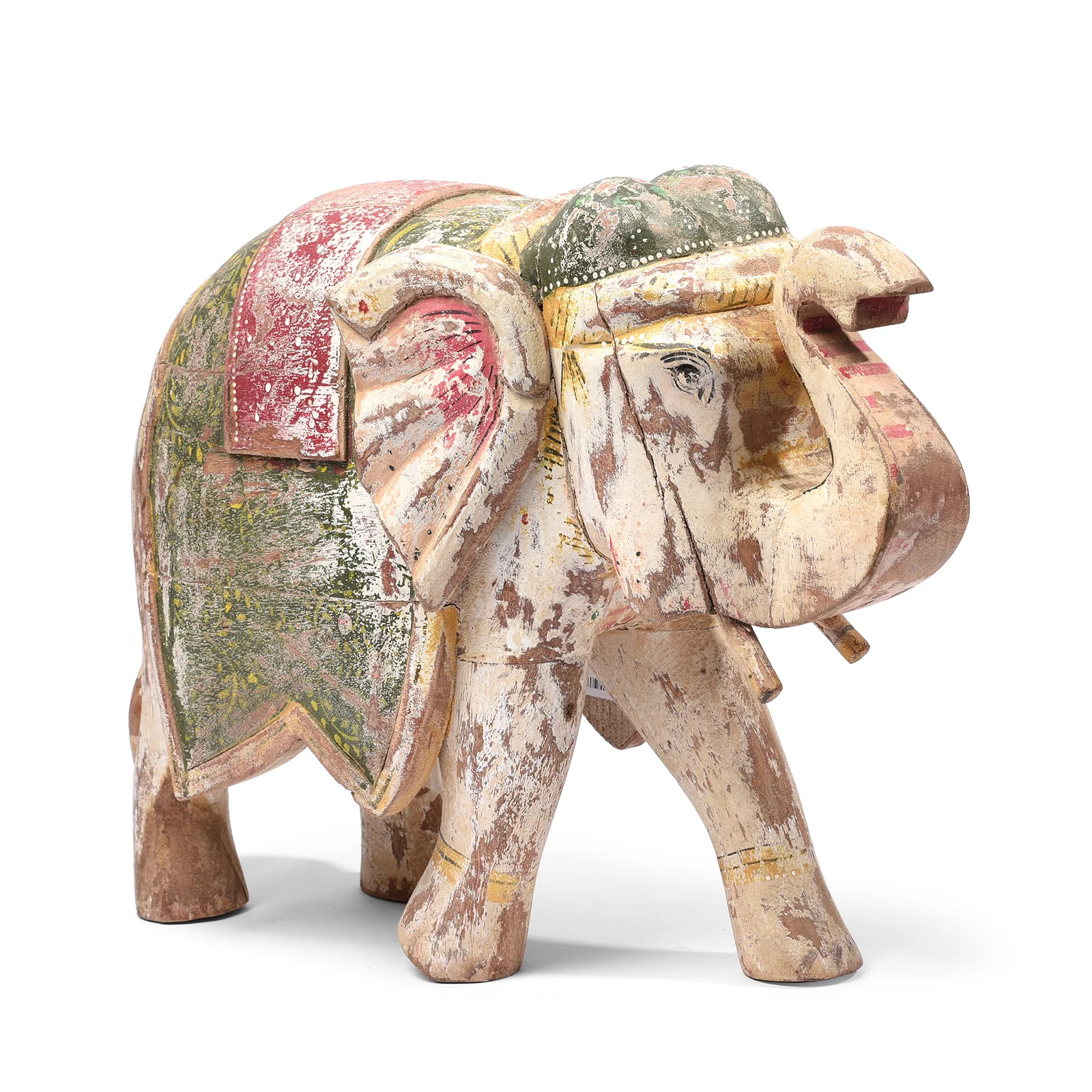 Large Painted Indian Elephant Figurine From Rajasthan - Image 2