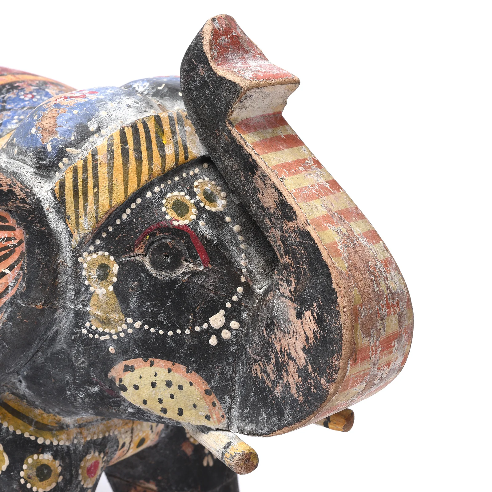 Large Painted Indian Elephant Figurine From Rajasthan - Image 3