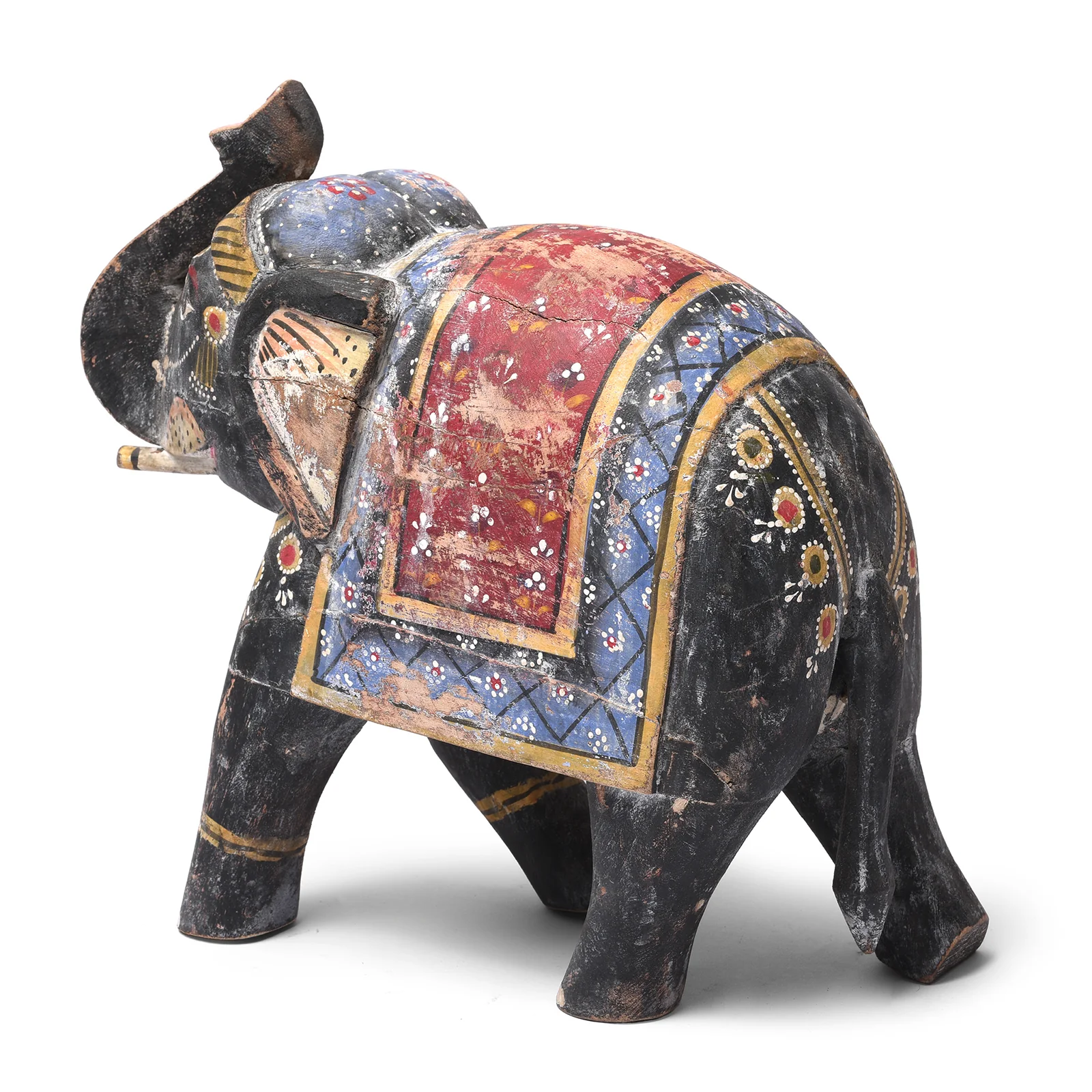 Large Painted Indian Elephant Figurine From Rajasthan - Image 4