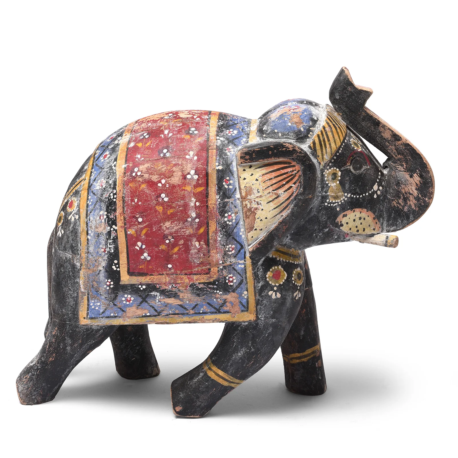 Large Painted Indian Elephant Figurine From Rajasthan - Image 5
