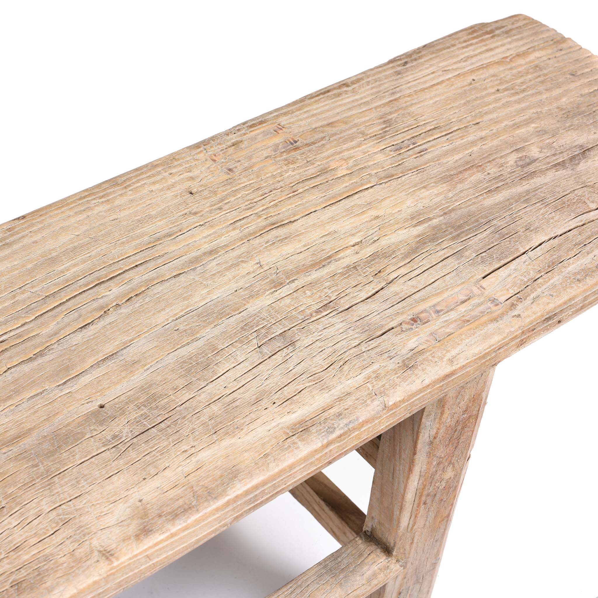 Long Elm Farmhouse Bench From Shandong - 19thC - Image 6