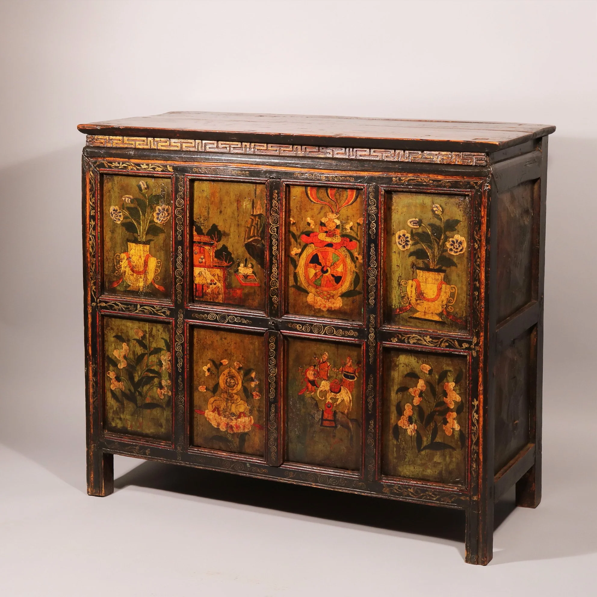 Painted Tibetan Cabinet - 19thC