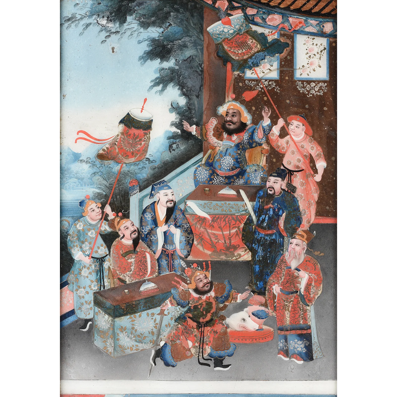 Chinese Reverse Glass Painting & Frame - Early 19thC - Image 2