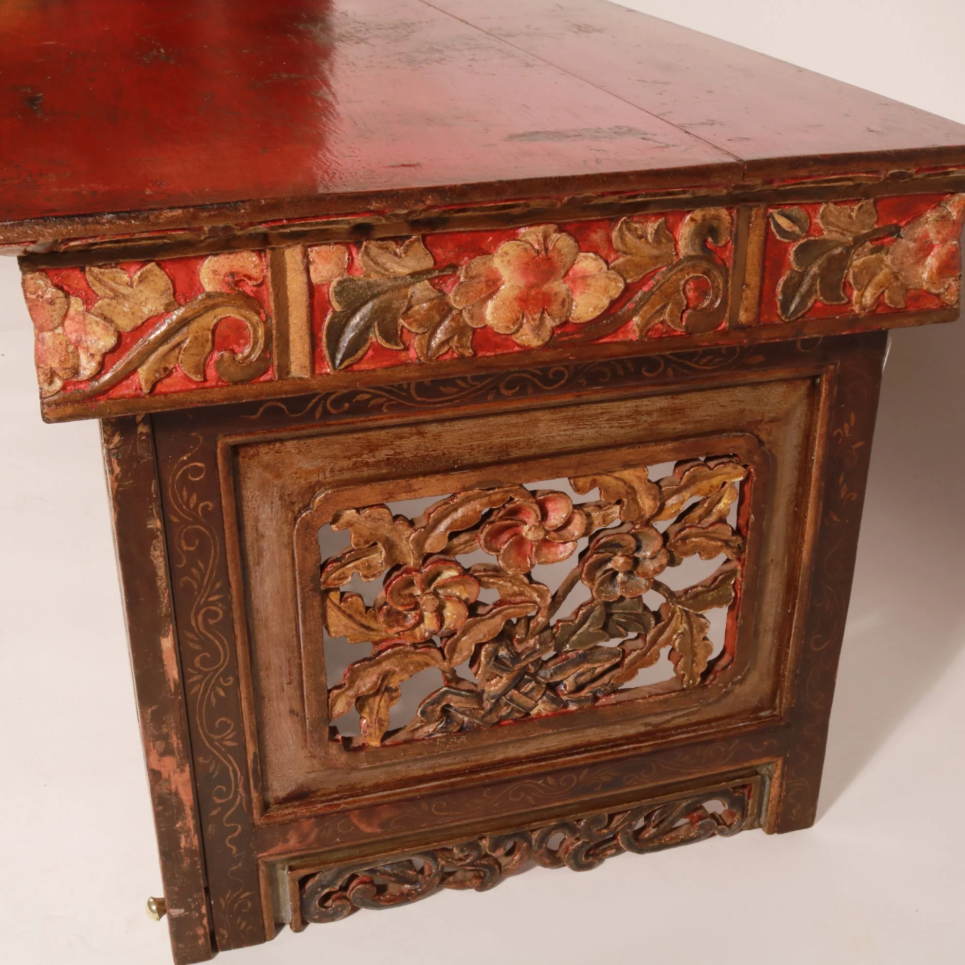 Painted & Carved Choksar - Prayer Table from Tibet - Image 5