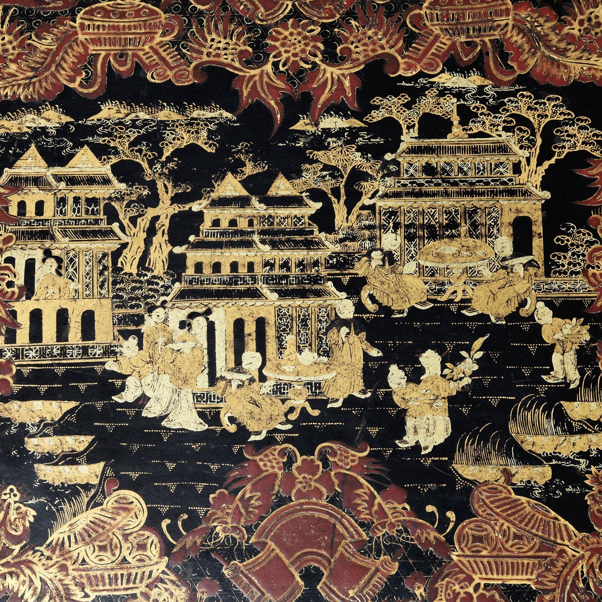 Chinese Export Black Lacquer Games Box - Qing Dynasty - Early 19thC - Image 13