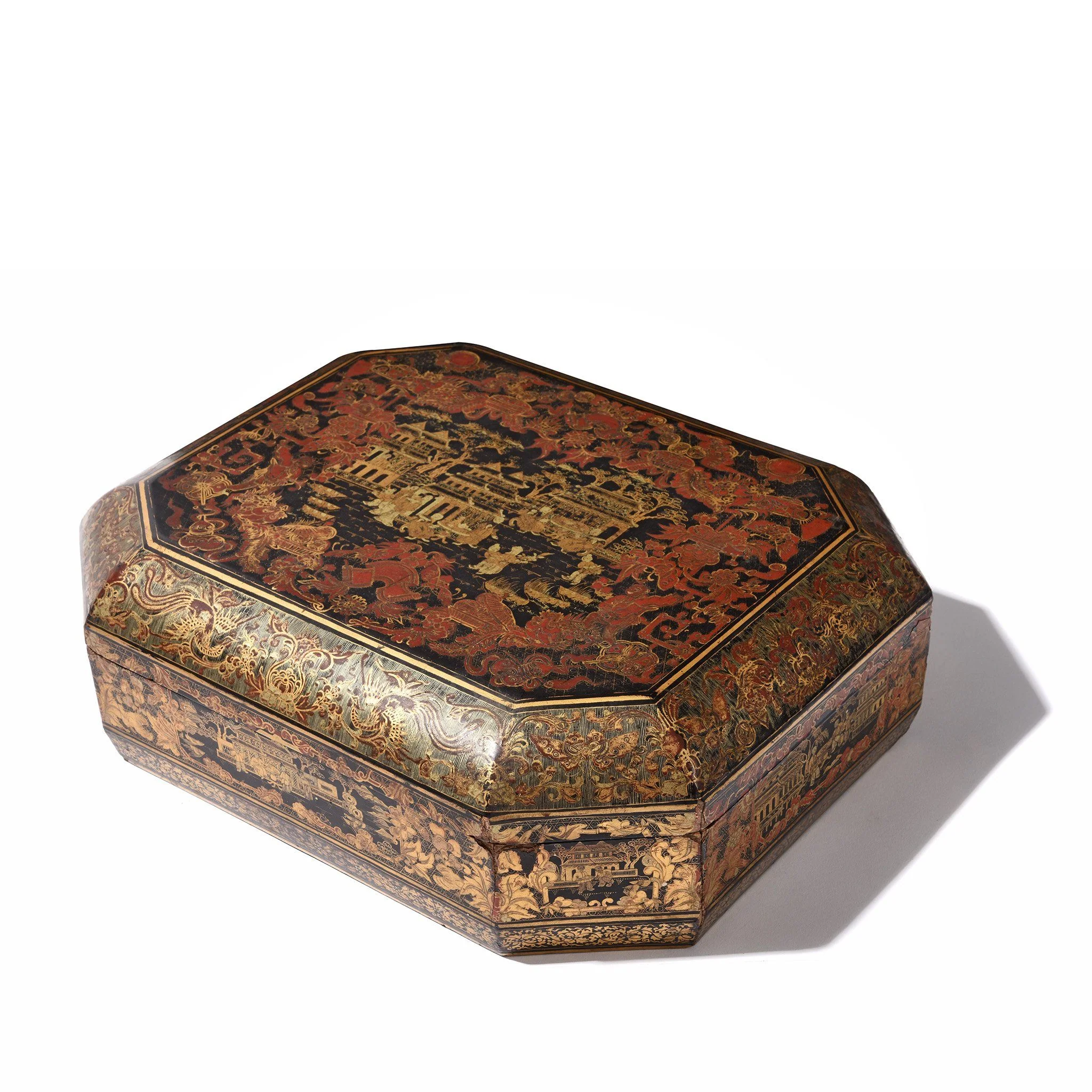 Chinese Export Black Lacquer Games Box - Qing Dynasty - Early 19thC - Image 3