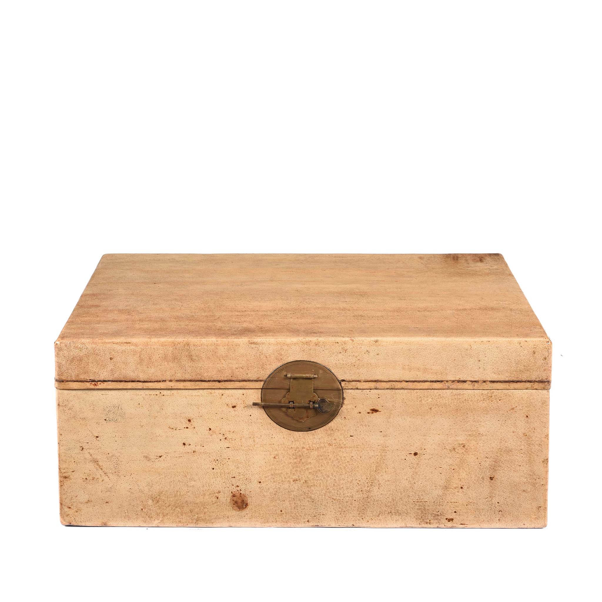 Pale Leather Trunk from Shanghai - Circa 1920