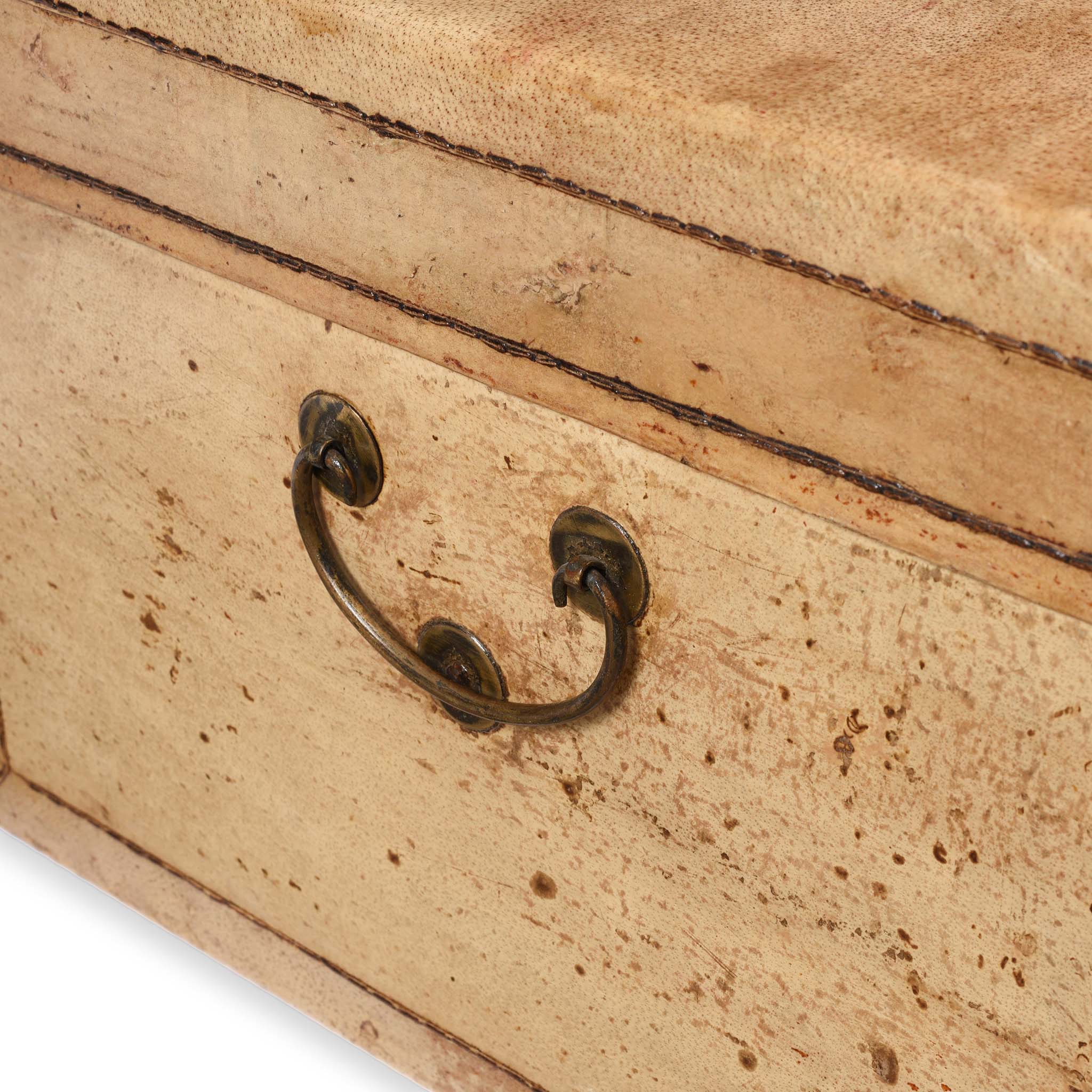 Pale Leather Trunk from Shanghai - Circa 1920 - Image 8