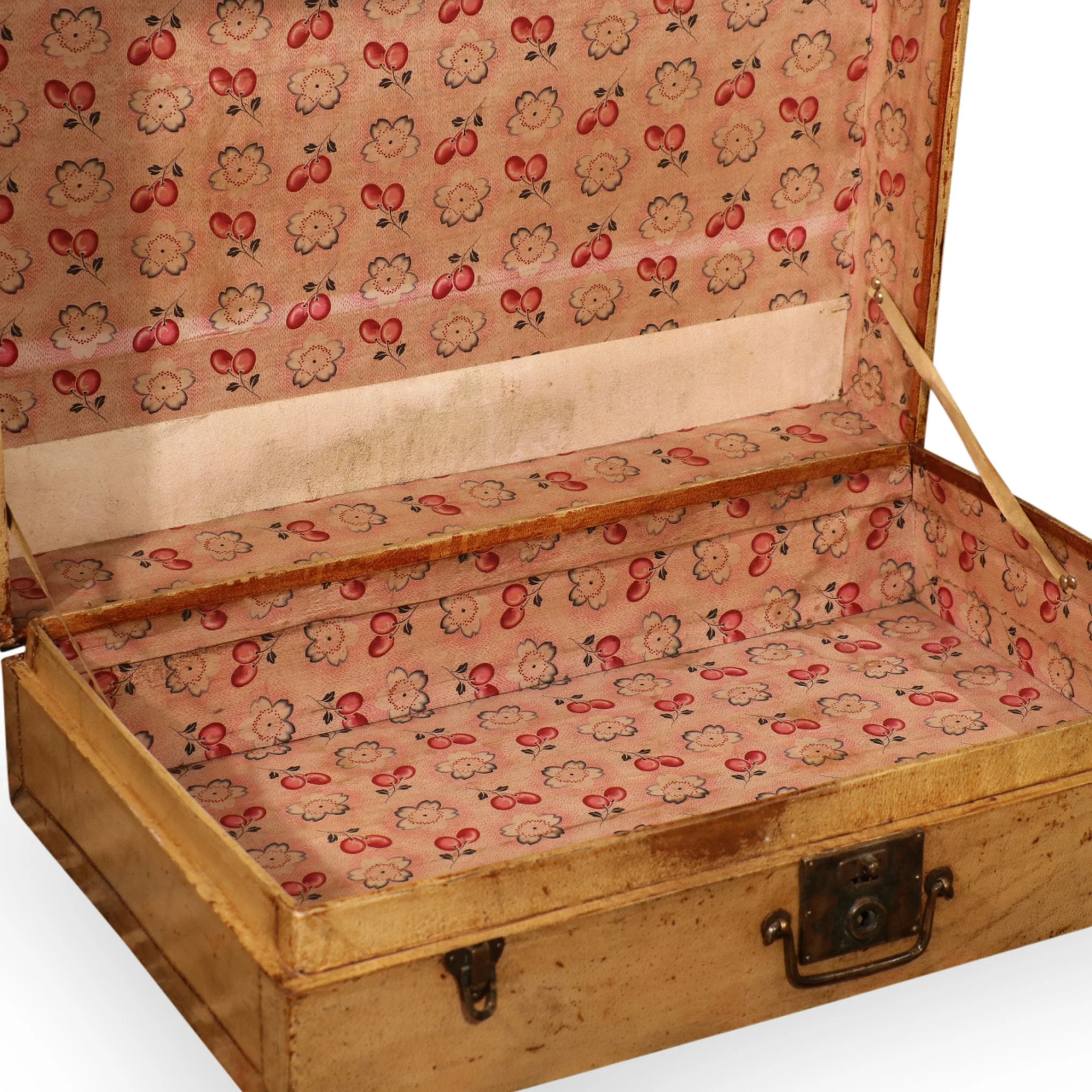 Pale Leather Trunk from Shanghai - Ca 1920 - Image 2