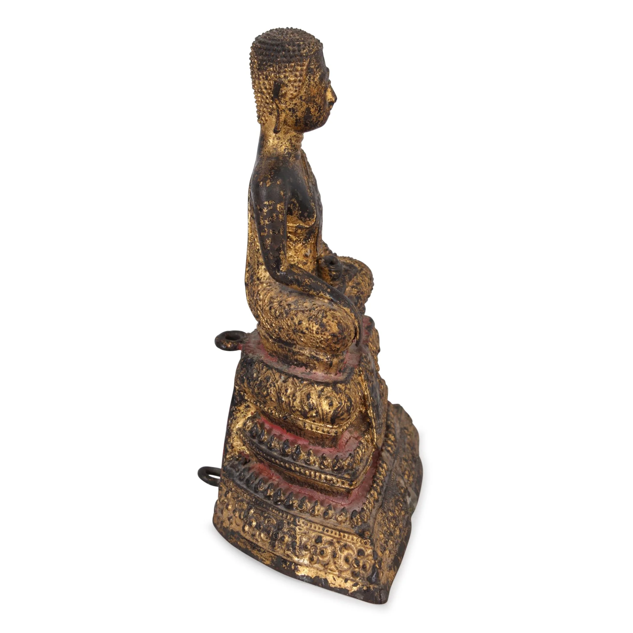 Thai Gilt Bronze Monk  Statue - Ratnakosin Style - 19thC - Image 5