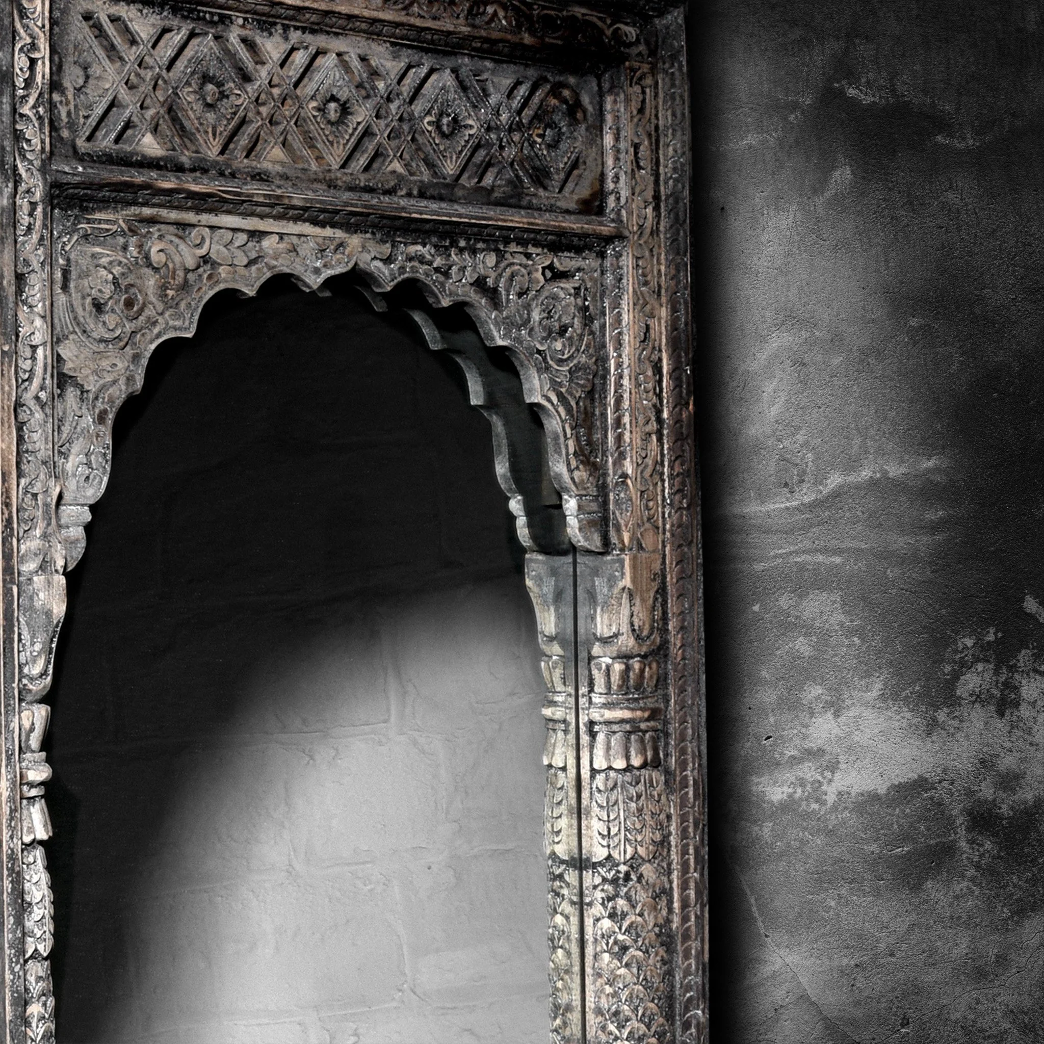 Indian Mango Wood Mihrab Mirror - Image 2
