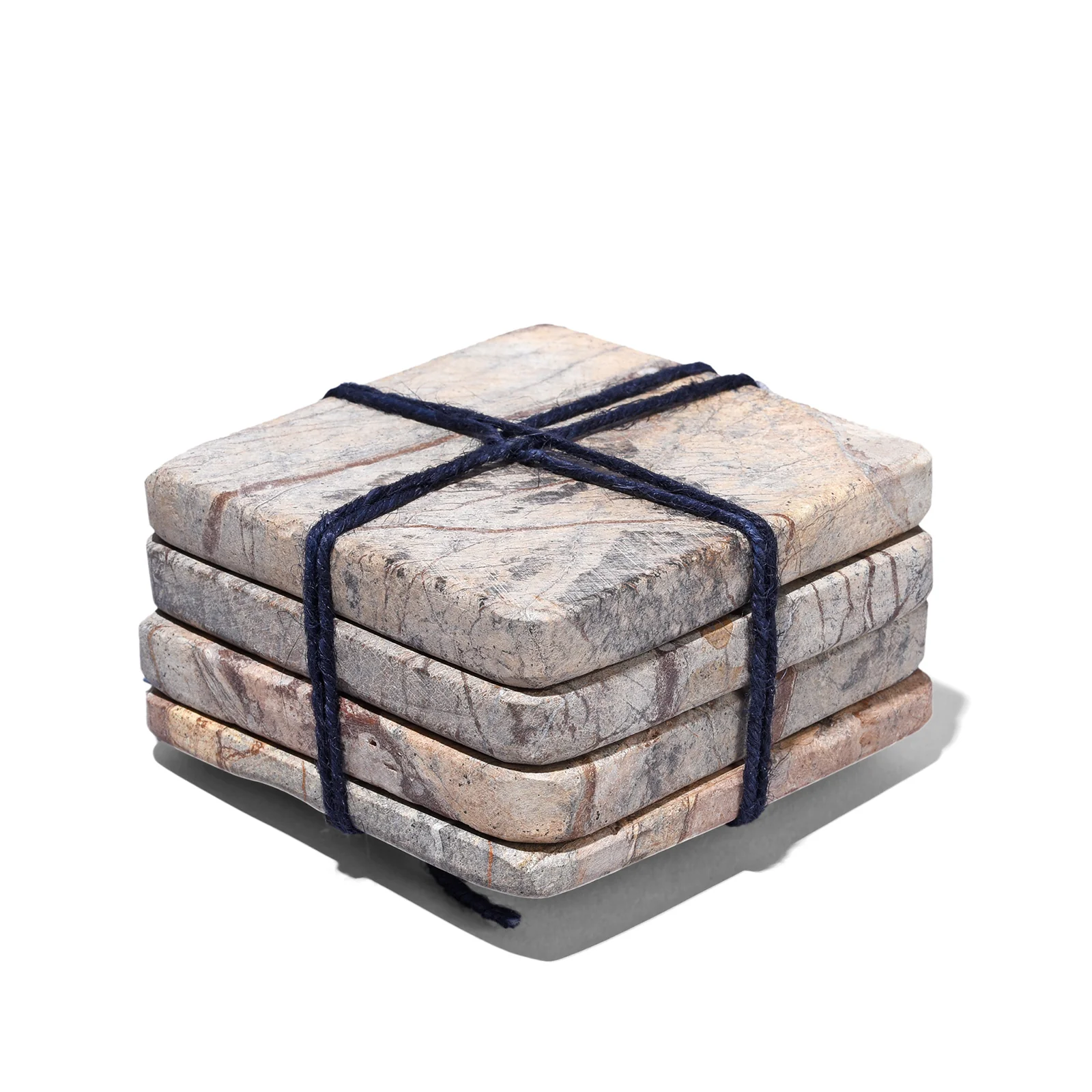Set Of 4 Bidisar Marble Coasters From Rajasthan - Image 2