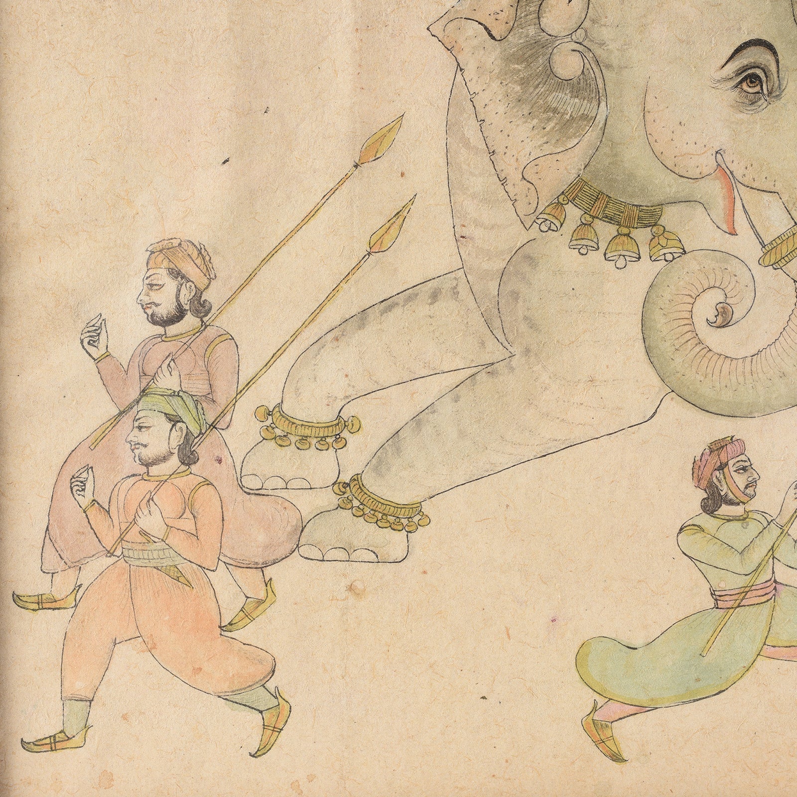 Mewar School Pen & Ink Sketch Of Elephants - Ca 1900 - Image 5