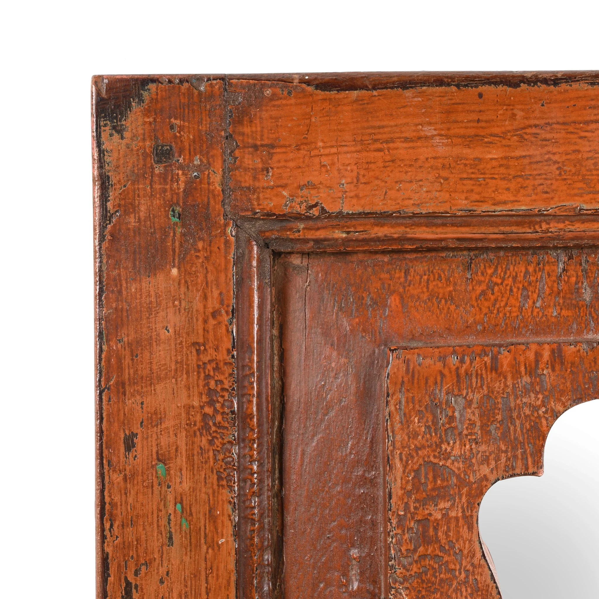 Distressed Painted Mihrab Mirror Frame - 19thC - Image 3