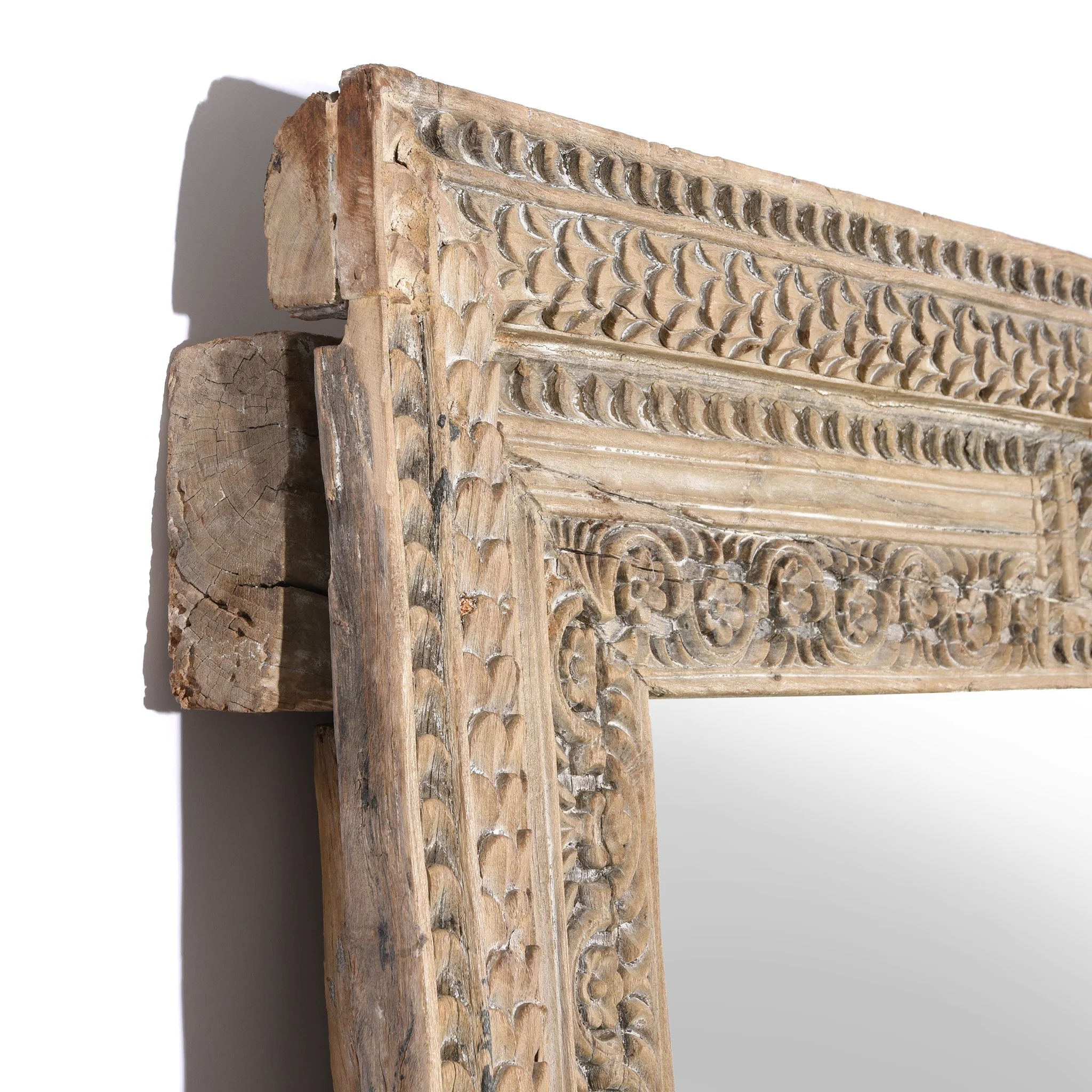 Mirror Made From An Old Carved Teak Door - 19thC - Image 3