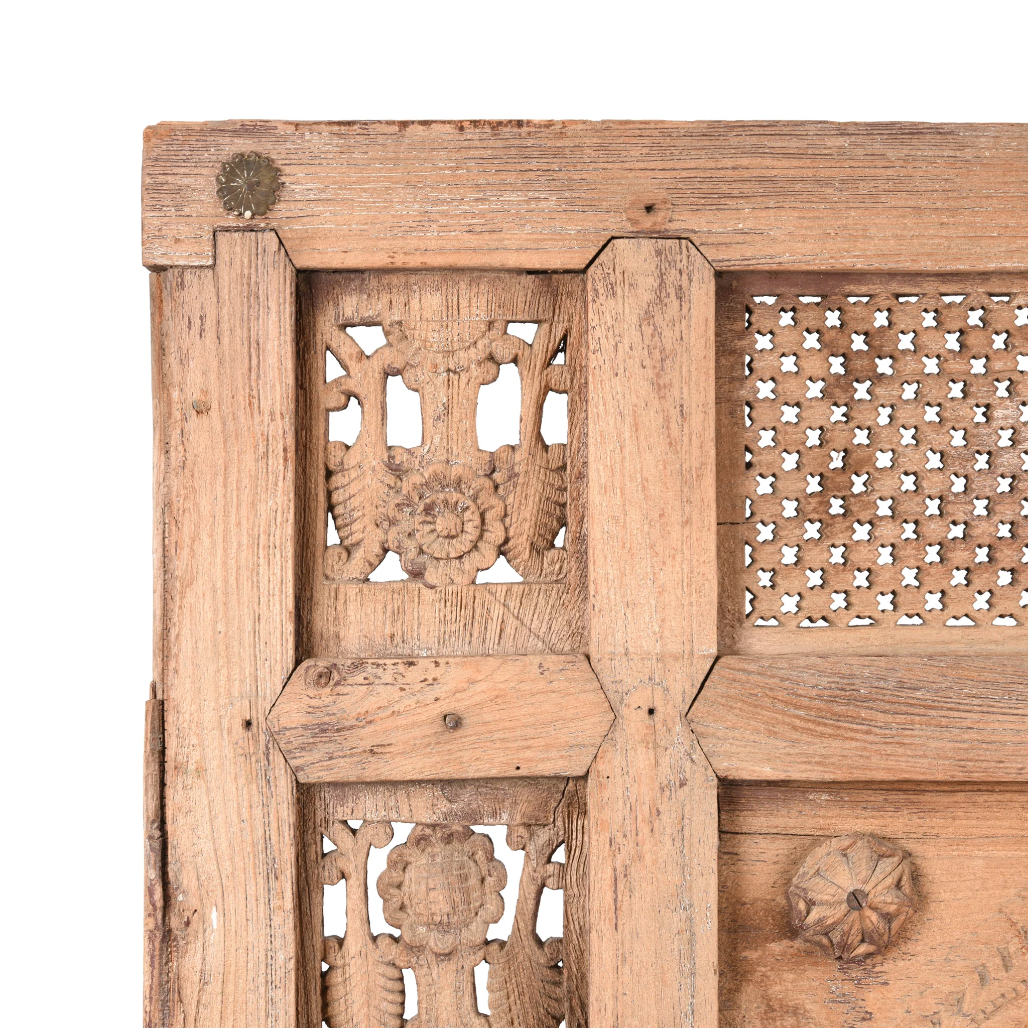 Carved Indian Mirror Made From 19thC Window From Hyderabad - 19th Century - Image 4