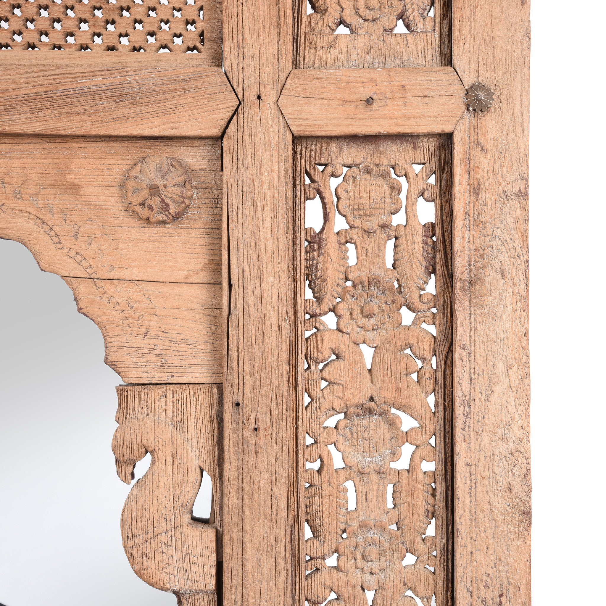 Carved Indian Mirror Made From 19thC Window From Hyderabad - 19th Century - Image 5