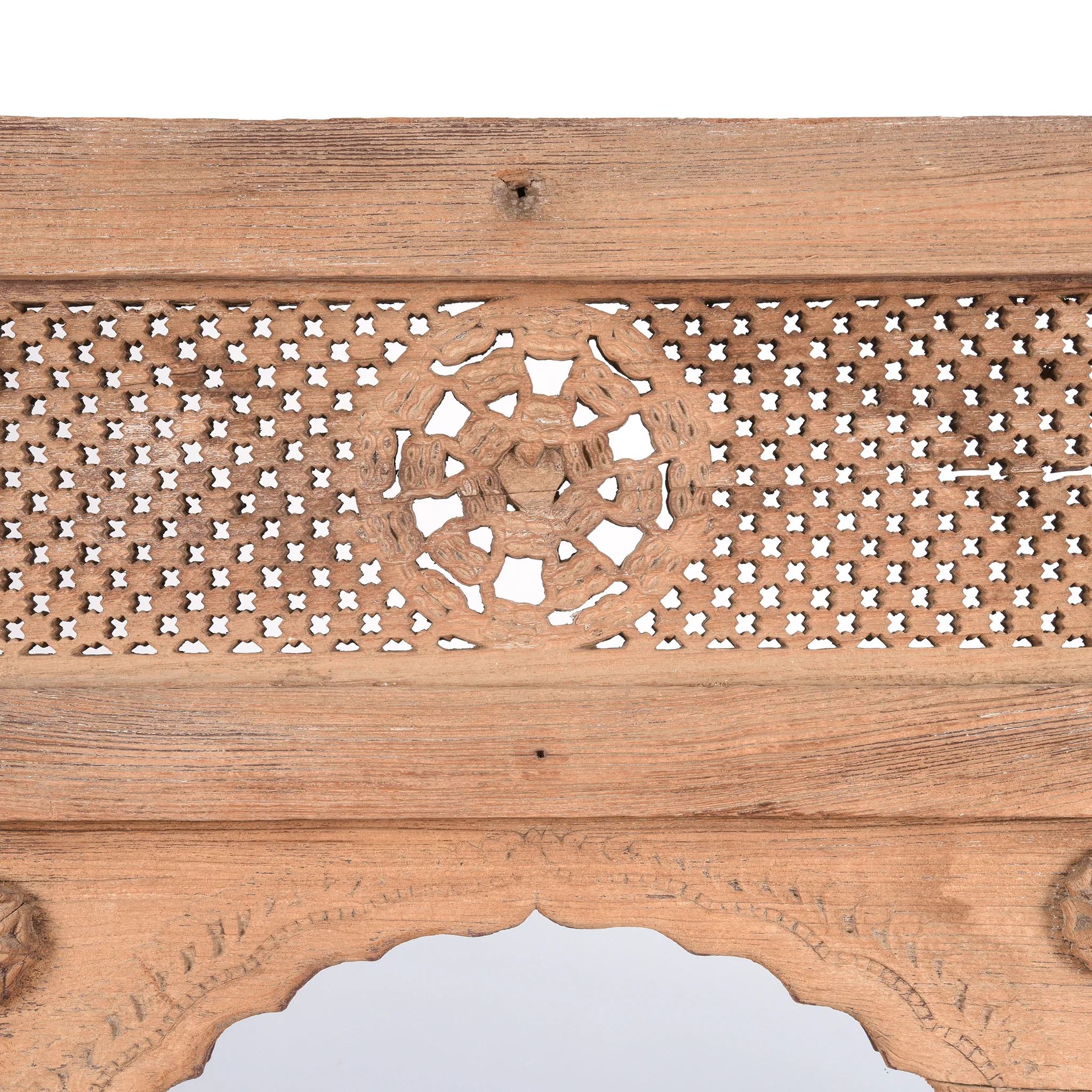 Carved Indian Mirror Made From 19thC Window From Hyderabad - 19th Century - Image 6