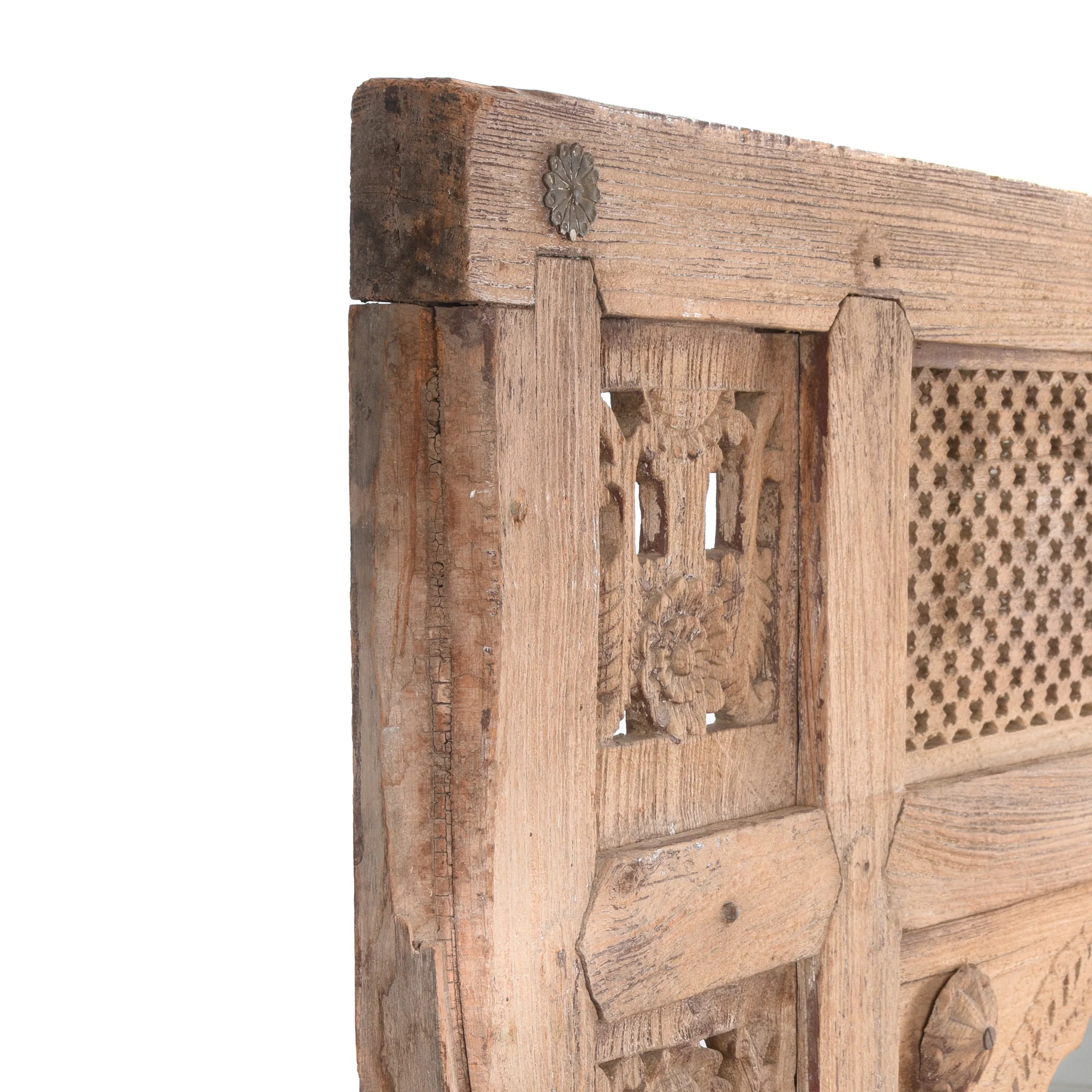 Carved Indian Mirror Made From 19thC Window From Hyderabad - 19th Century - Image 8