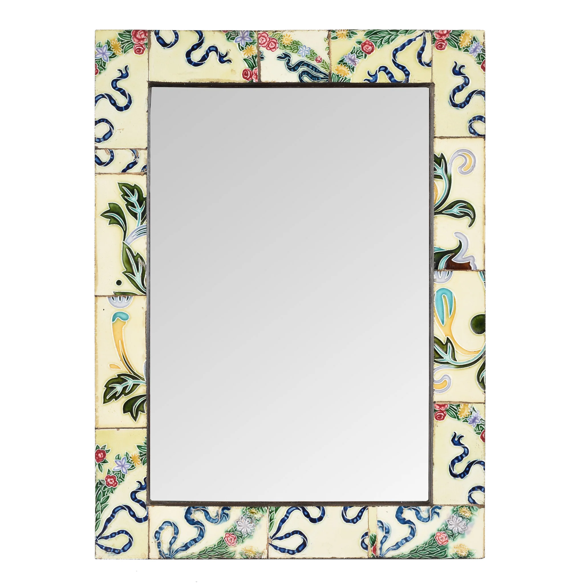 Mirror Made From Old Japanese Ceramic Tiles (46 x 61cm)