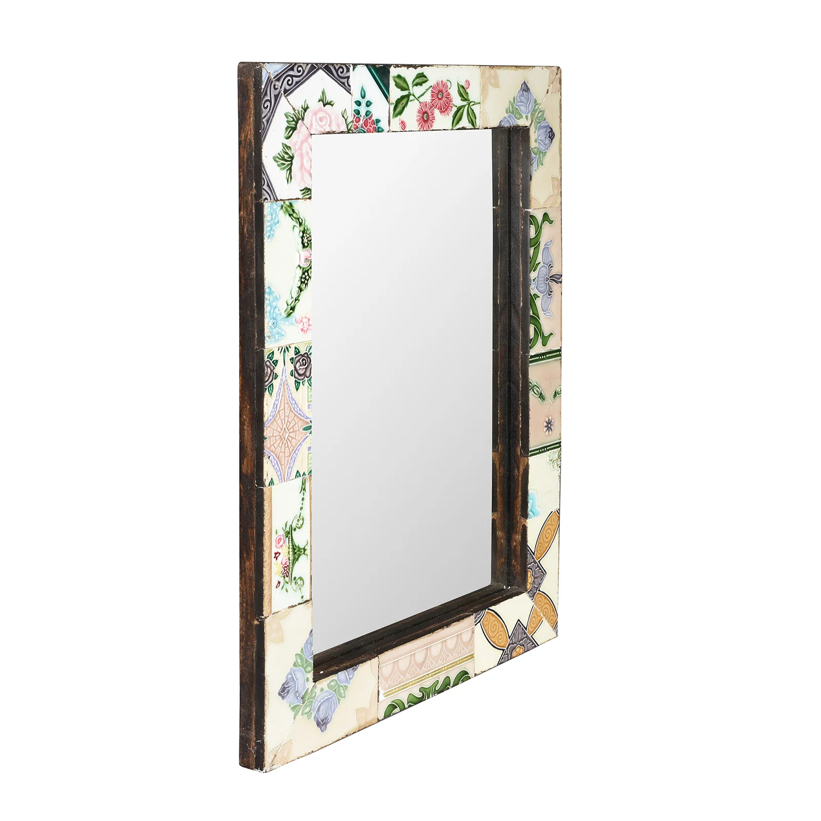 Mirror Made From Old Japanese Ceramic Tiles - Image 3