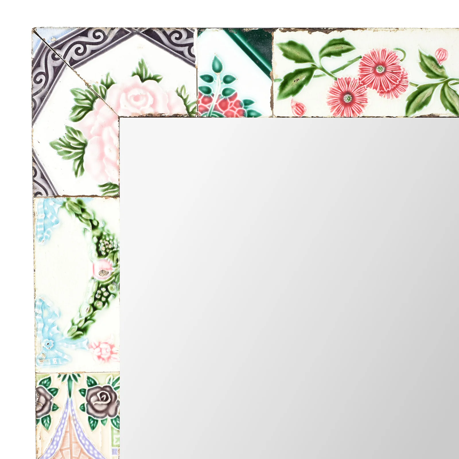 Mirror Made From Old Japanese Ceramic Tiles - Image 4
