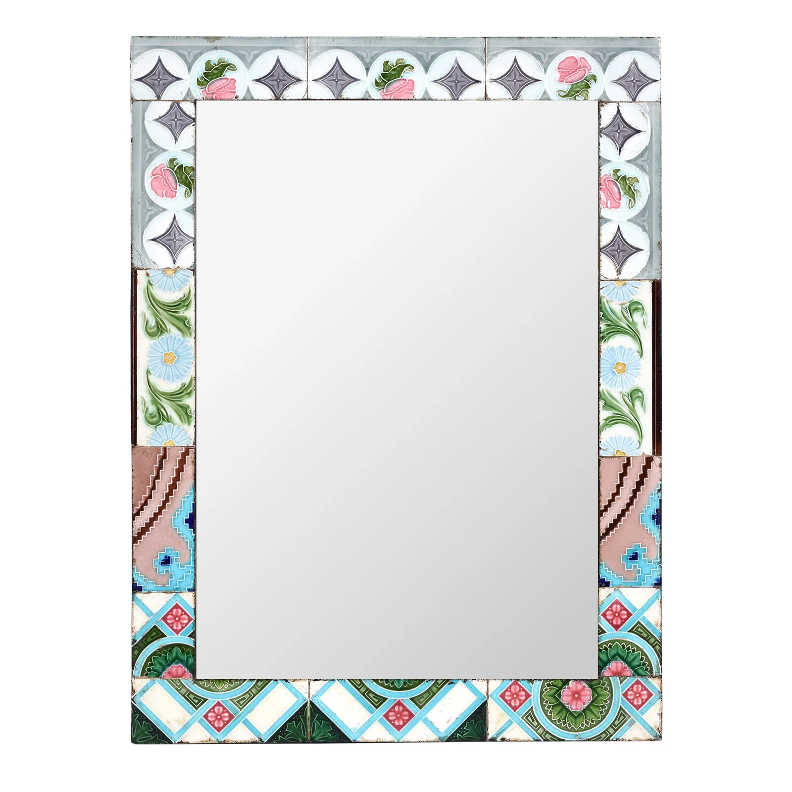 Mirror Made From Old Japanese Ceramic Tiles
