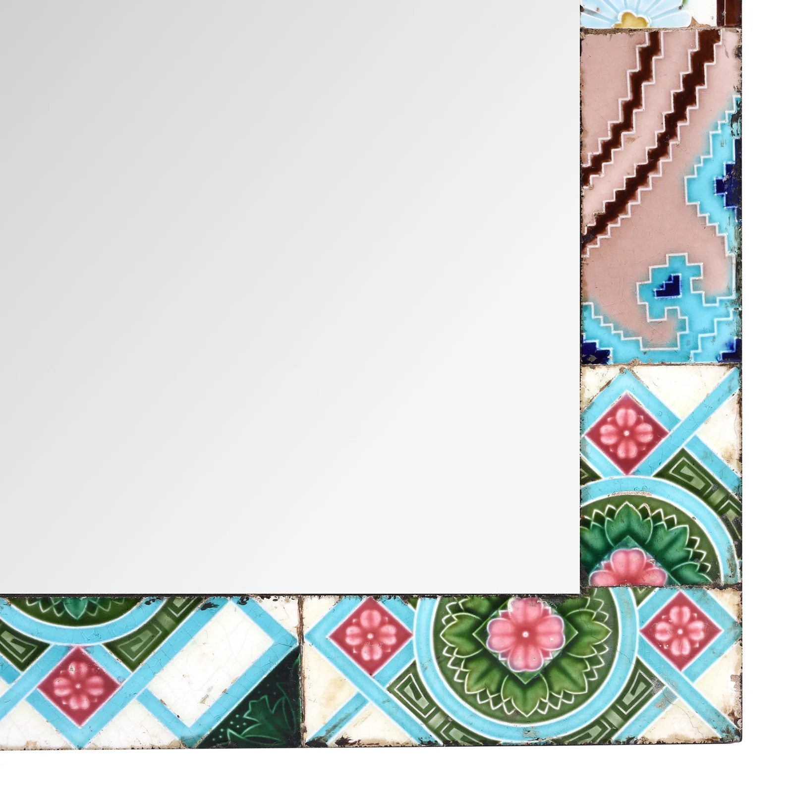 Mirror Made From Old Japanese Ceramic Tiles - Image 3