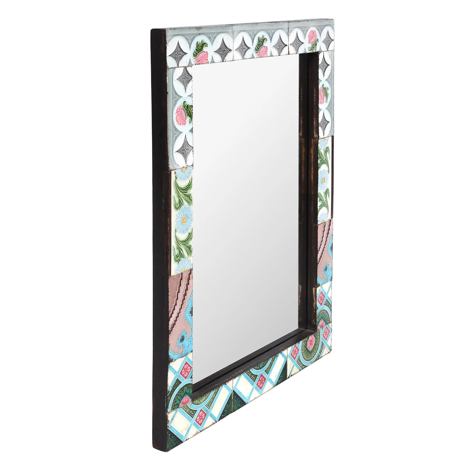 Mirror Made From Old Japanese Ceramic Tiles - Image 4