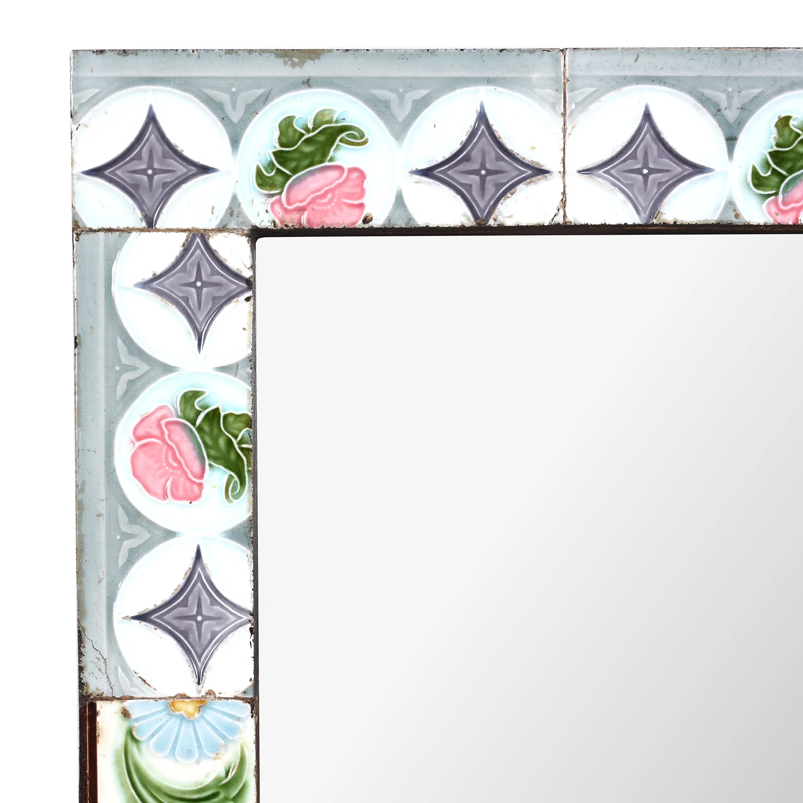 Mirror Made From Old Japanese Ceramic Tiles - Image 5