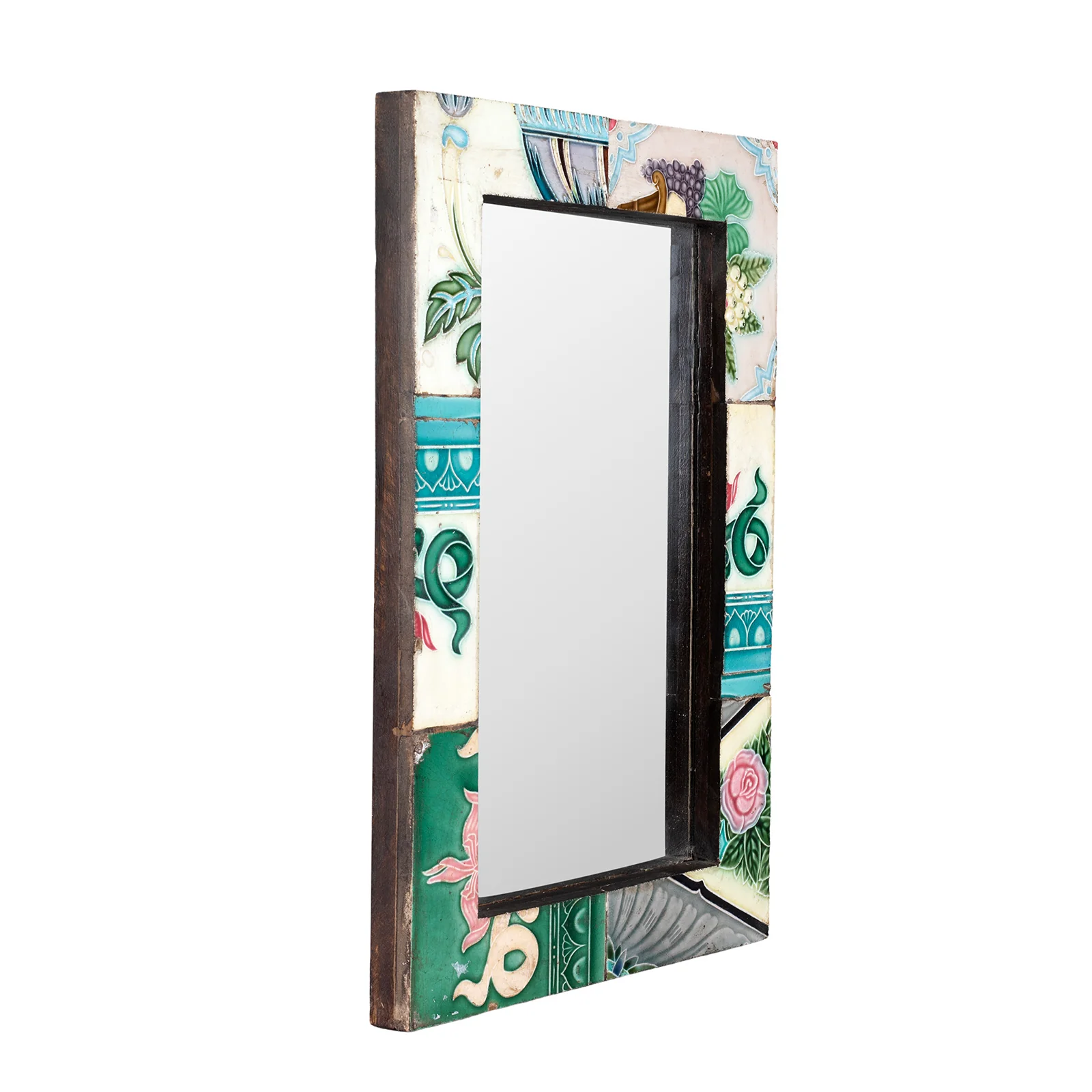 Art Deco Mirror Made From Old Peranakan Ceramic Tiles - Image 4