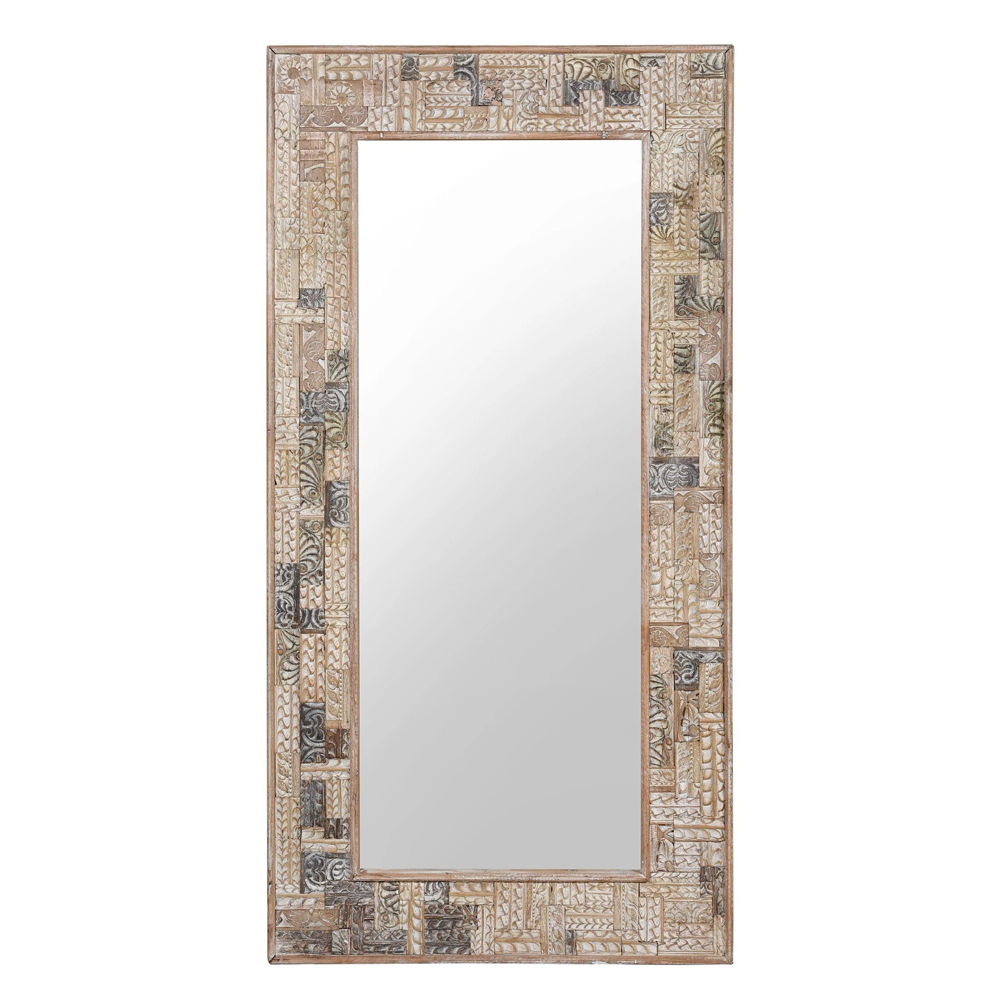 Painted Mirror Made From Reclaimed Teak Wood