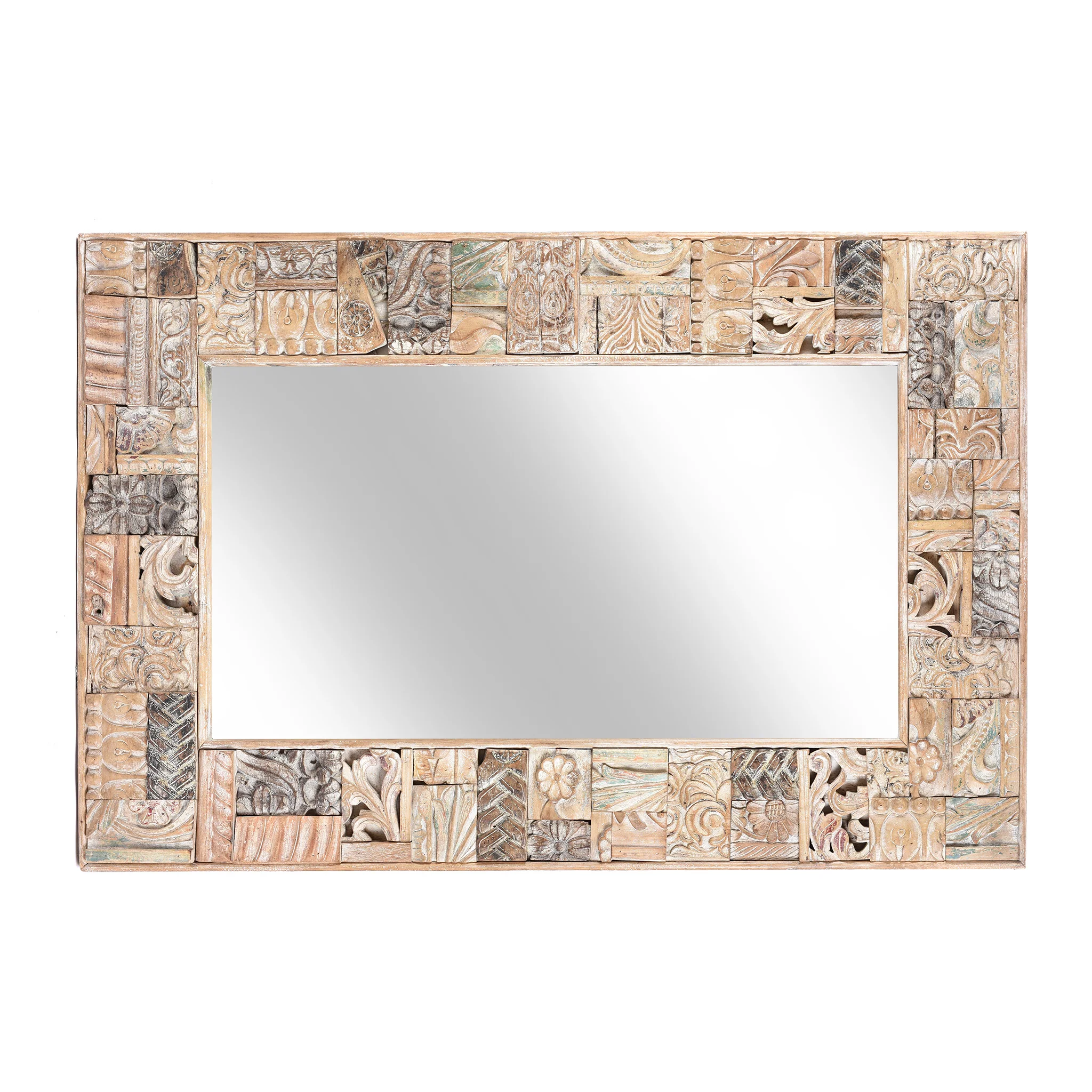 Painted Mirror Made From Reclaimed Teak Wood - Image 2