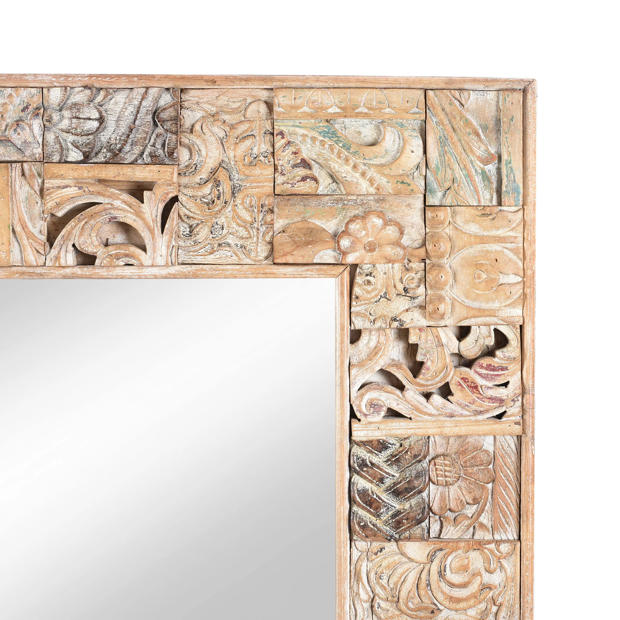 Painted Mirror Made From Reclaimed Teak Wood - Image 3